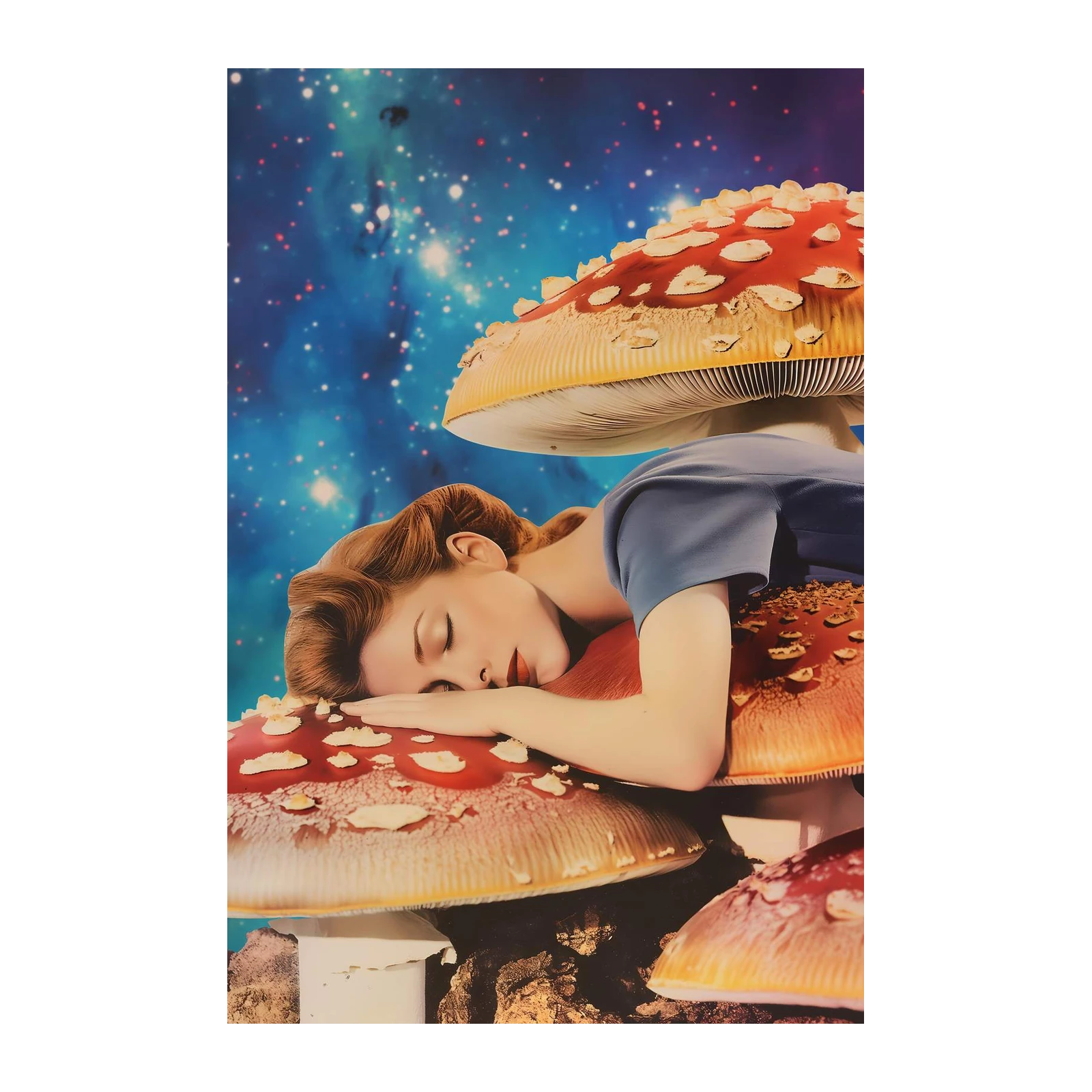 Cosmic Dreamer Mushroom Art Wall Art