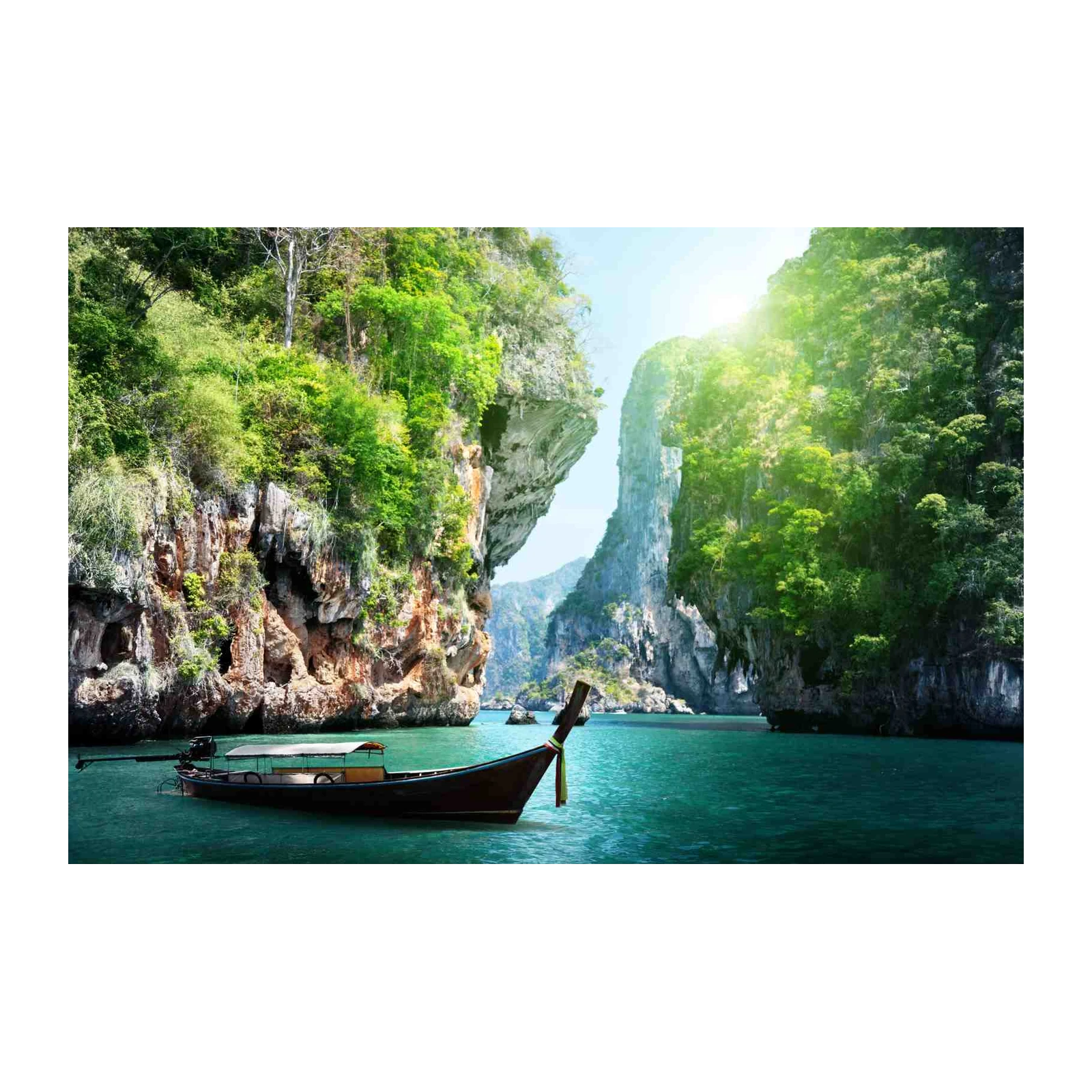Tropical Island Boat Scenery Wall Art