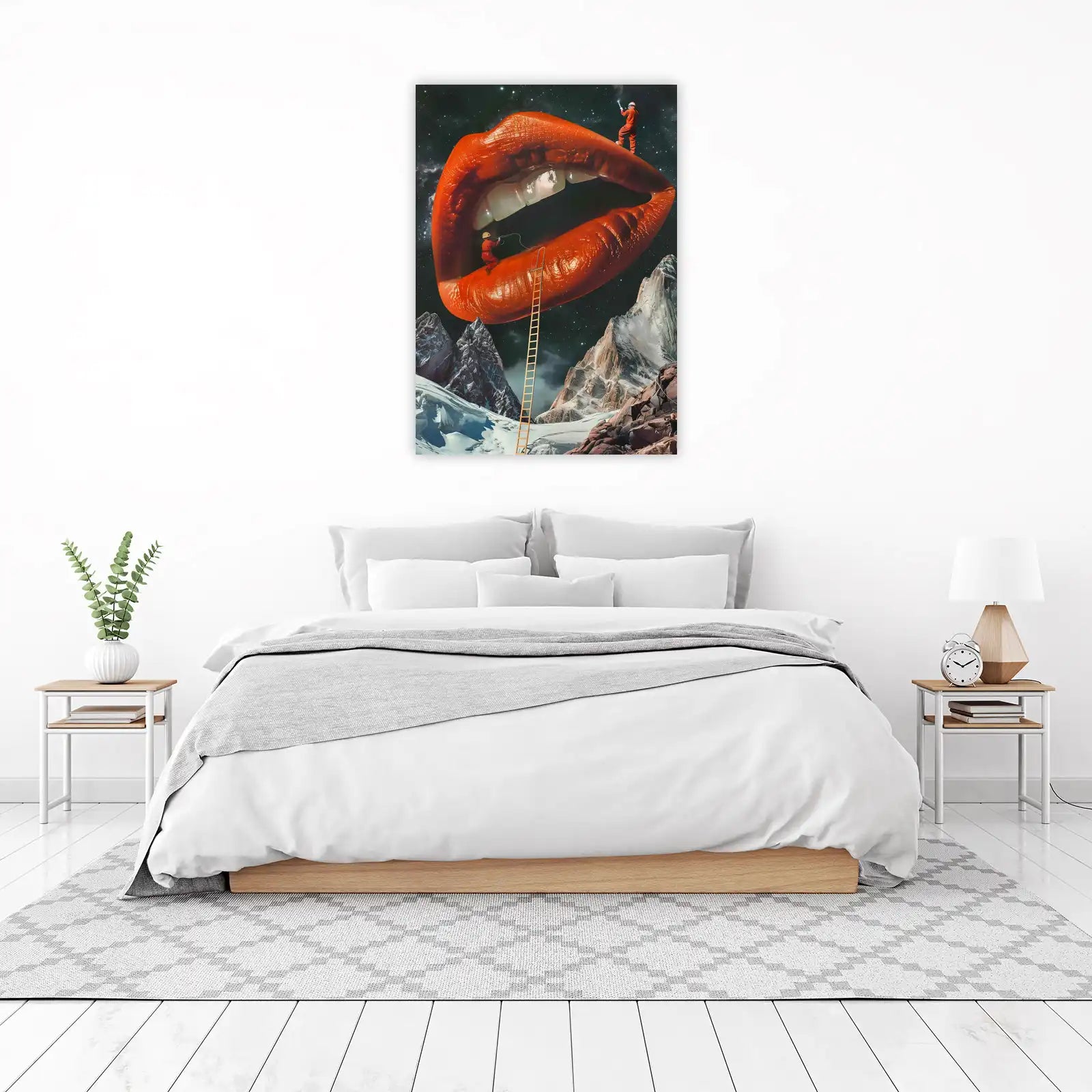 Surreal Lips Mountain Climb Wall Art