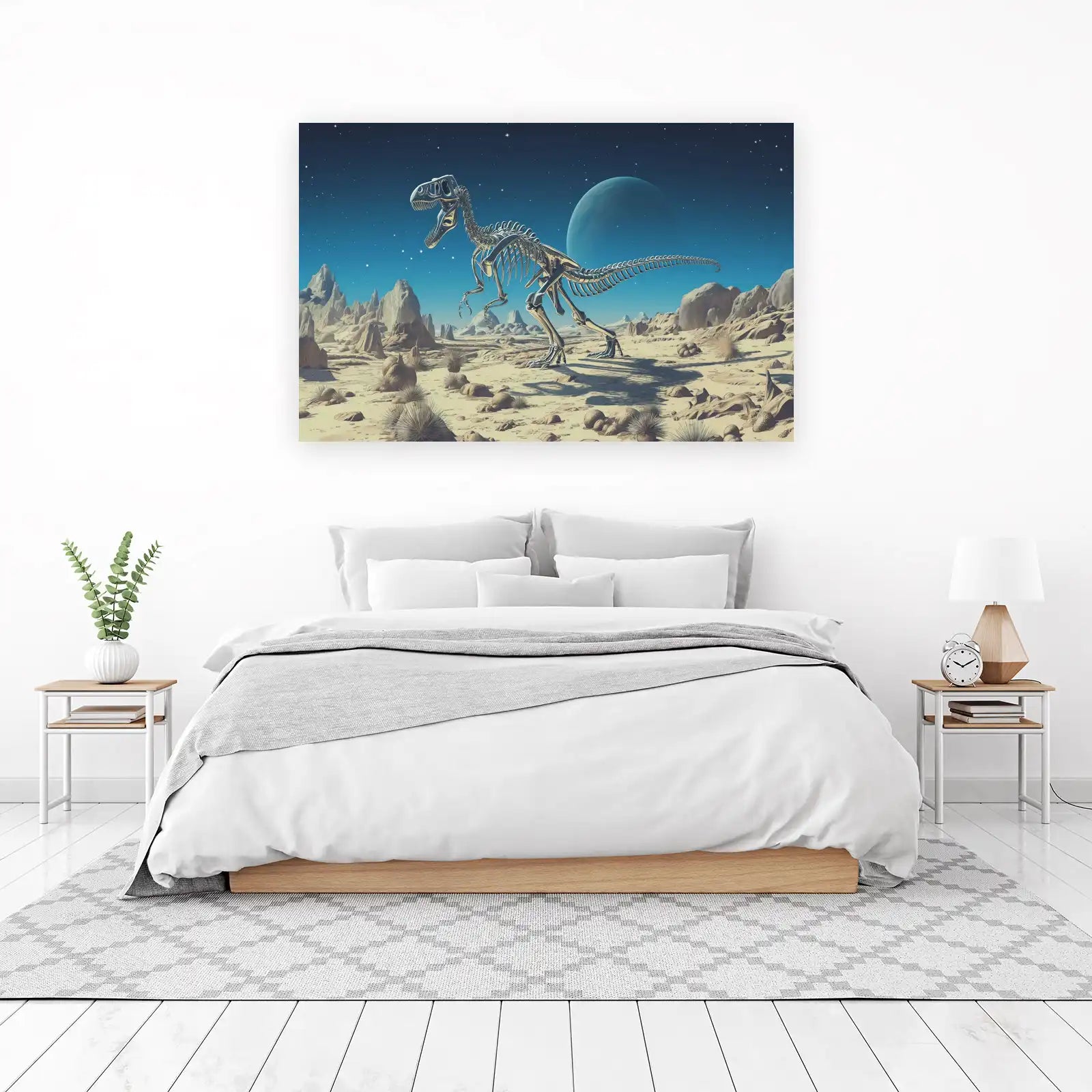 Alien Dinosaur Skeleton Desert Wall Art