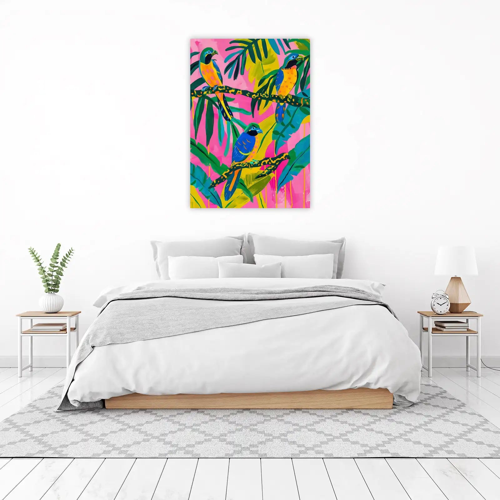 Vibrant Tropical Birds & Foliage Wall Art