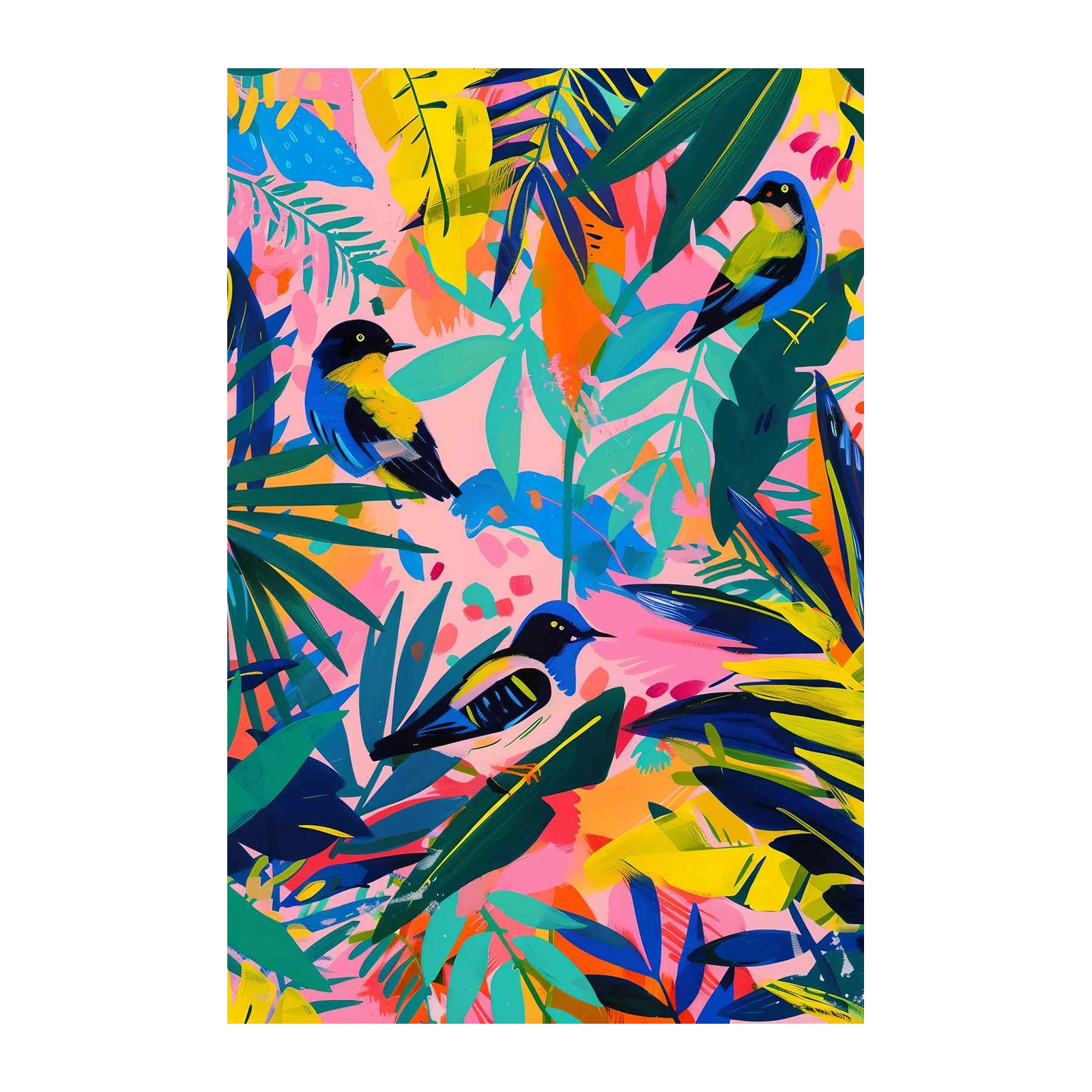 Tropical Birds & Jungle Vibes Wall Art