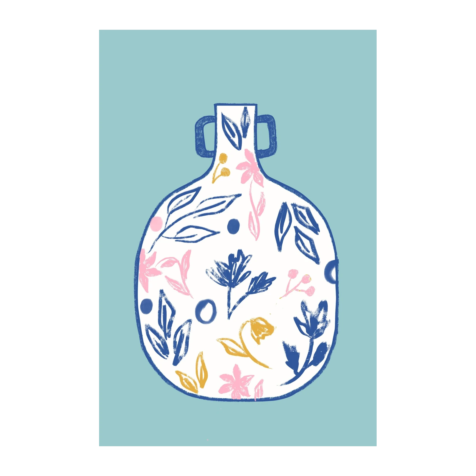 Boho Floral Vase Art Wall Art