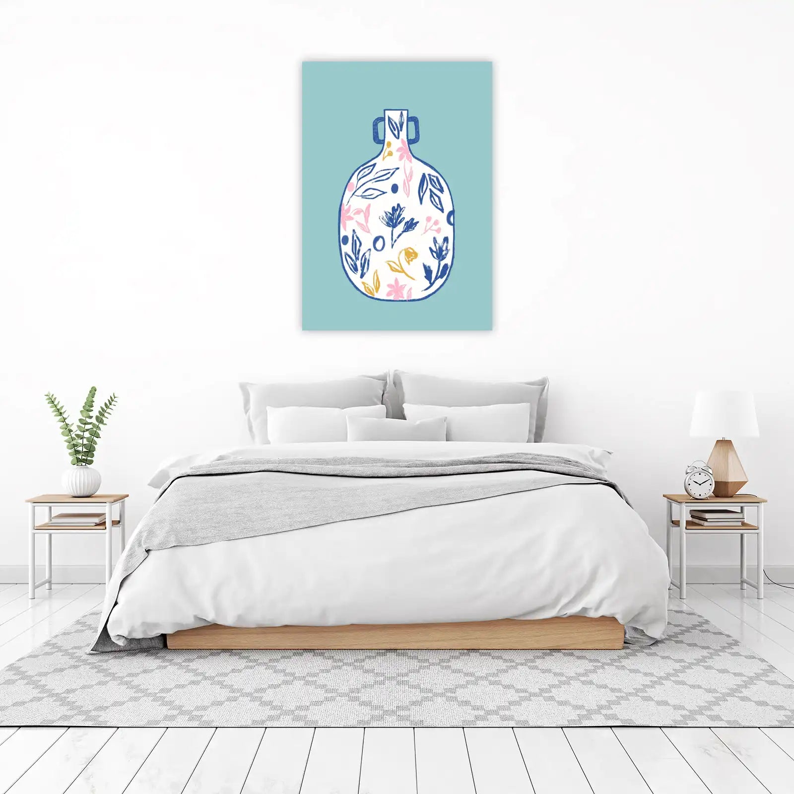 Boho Floral Vase Art Wall Art