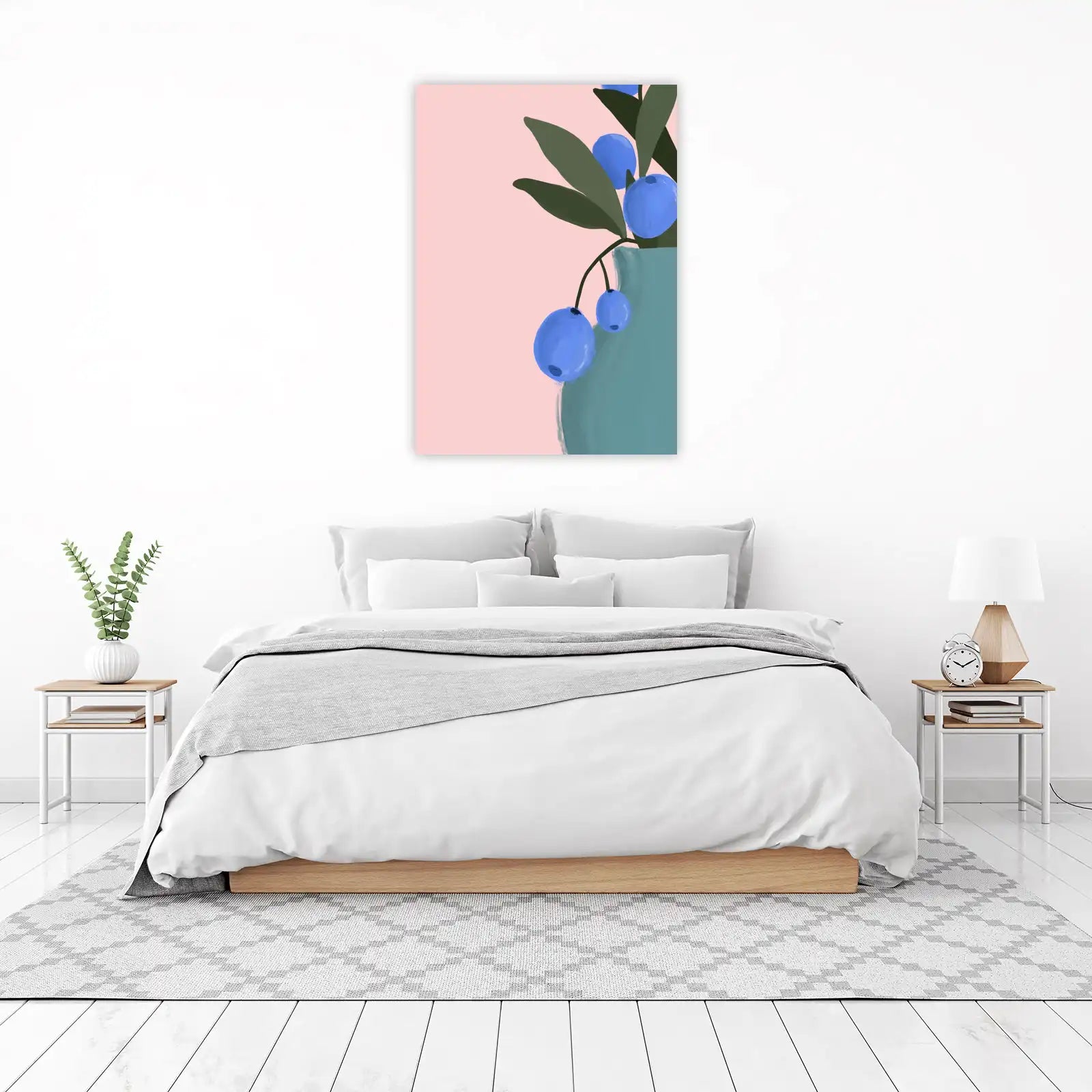 Vibrant Blueberry Botanical Wall Art