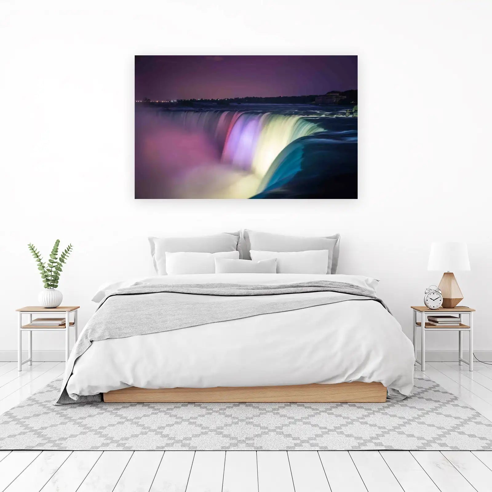 Niagara Falls Rainbow Night Wall Art