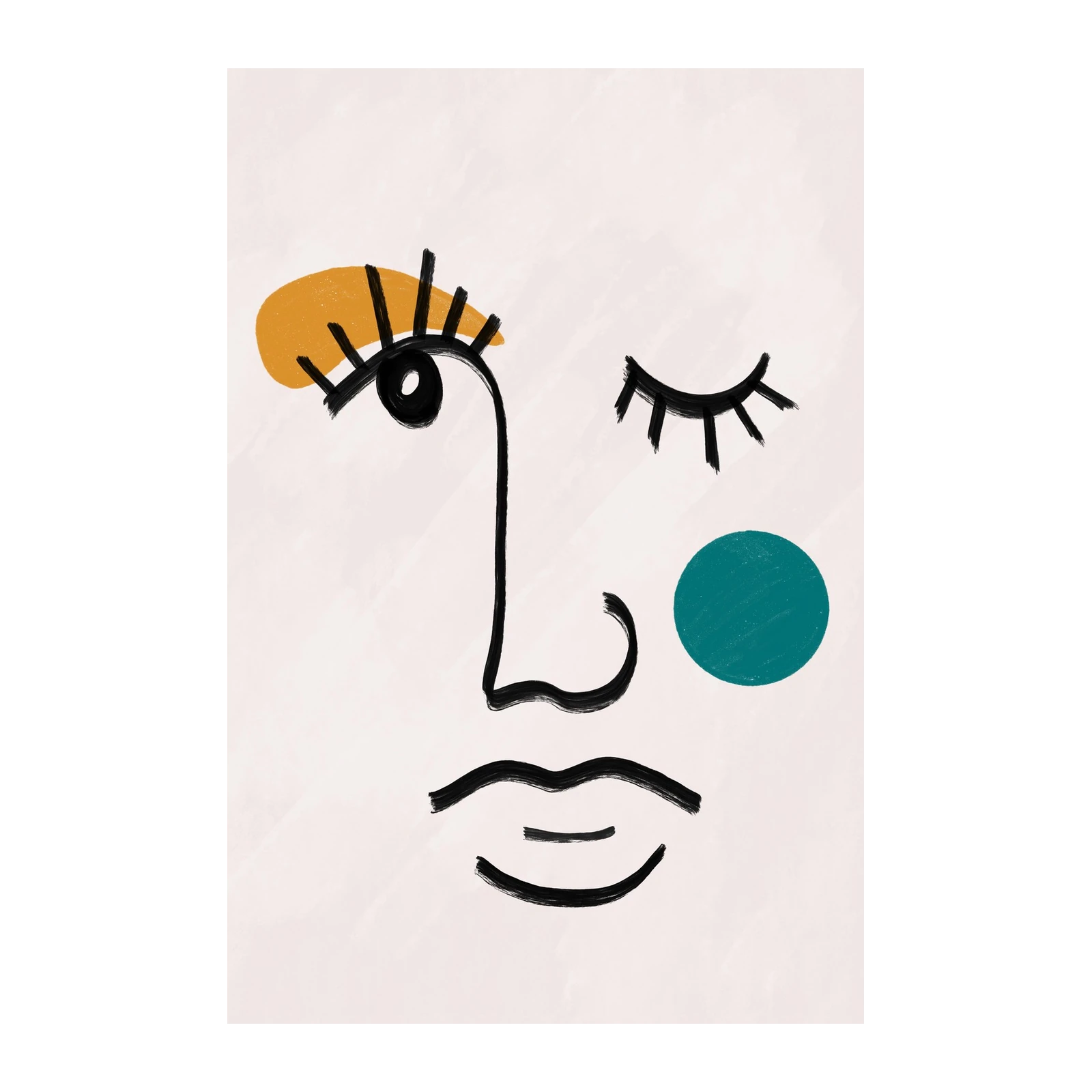 Minimalist Abstract Face Artwork Wall Art