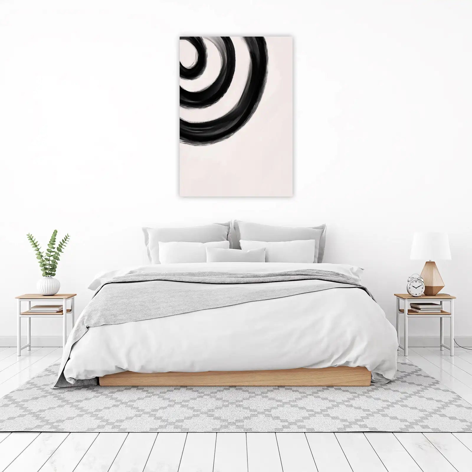 Abstract Black Swirl Wall Art