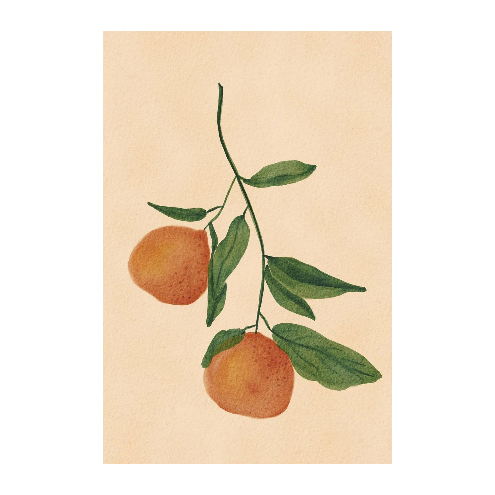 Orange Blossom Botanical Watercolor Wall Art
