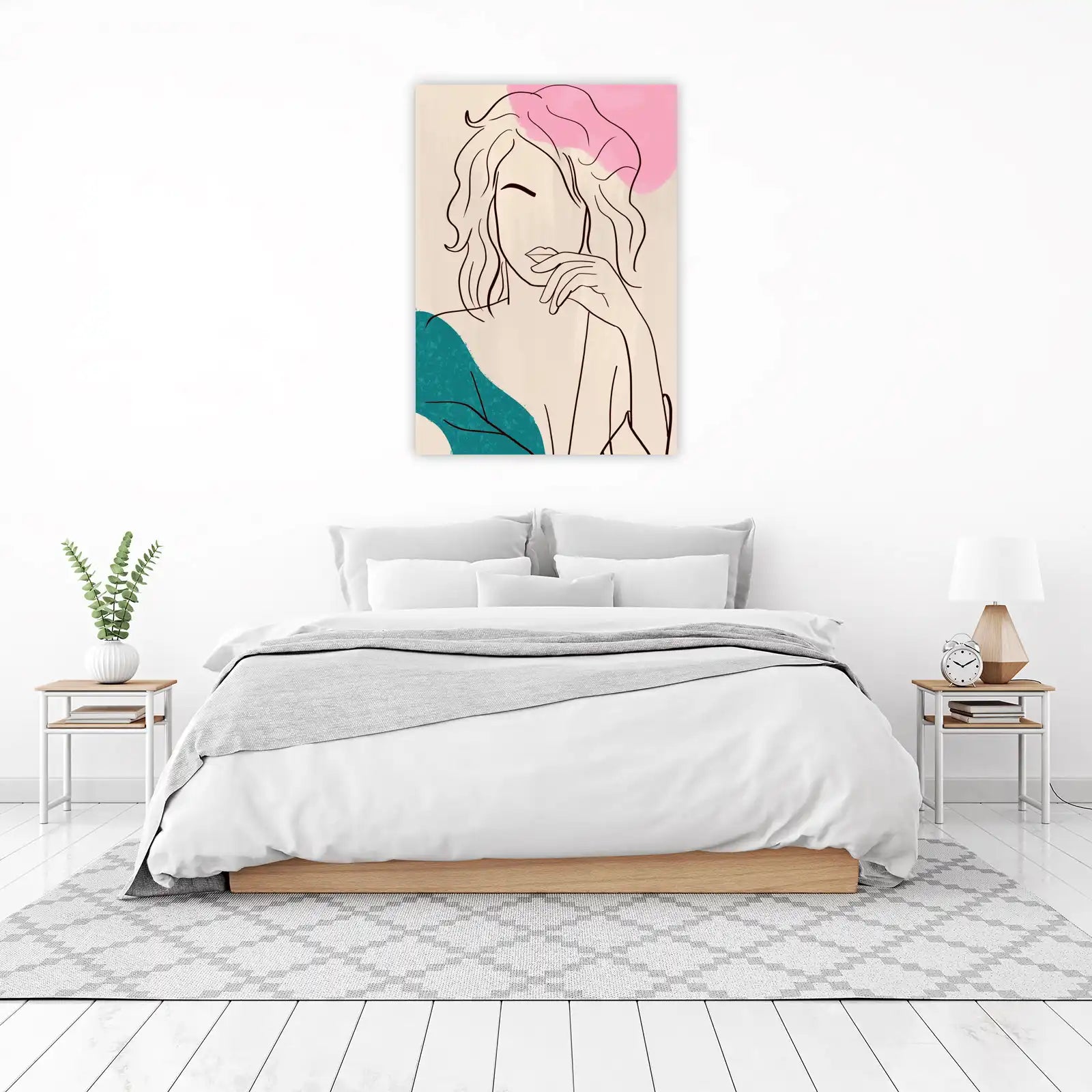 Minimalist Woman Portrait Wall Art - Boho Wall Art