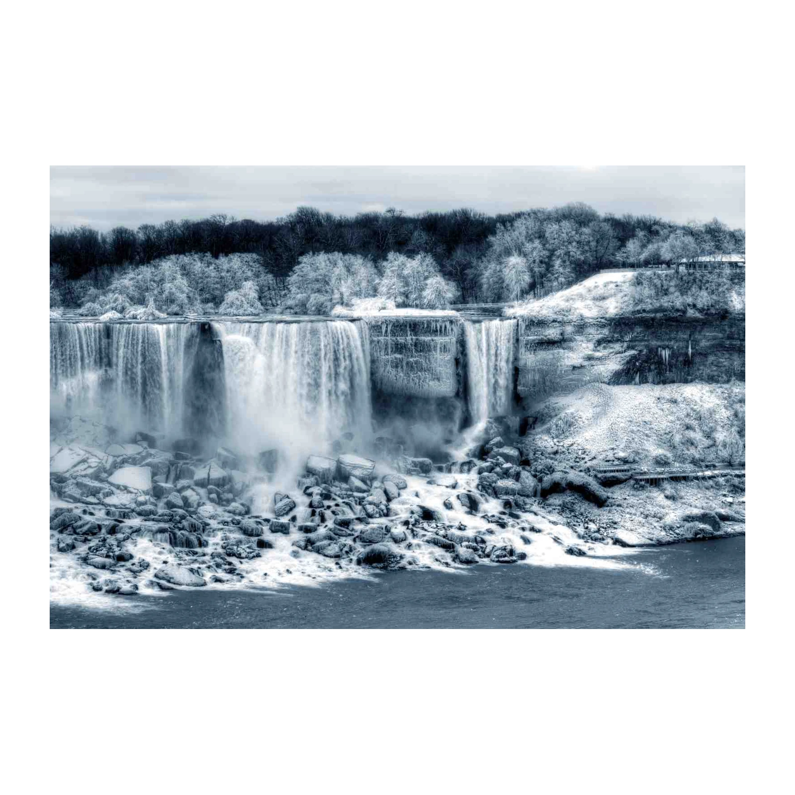 Winter Waterfall Majestic Wall Art