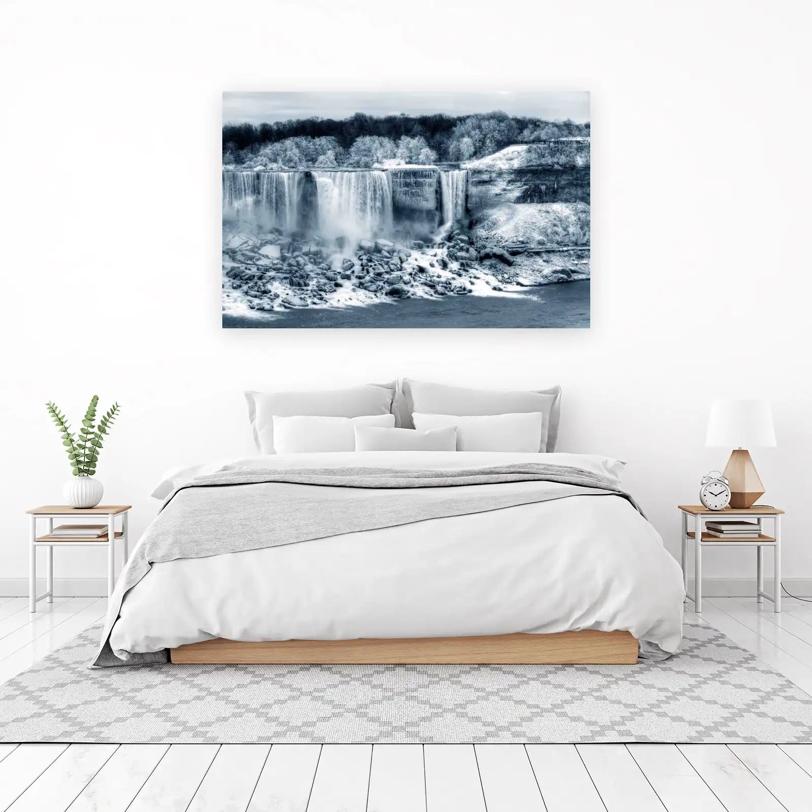 Winter Waterfall Majestic Wall Art