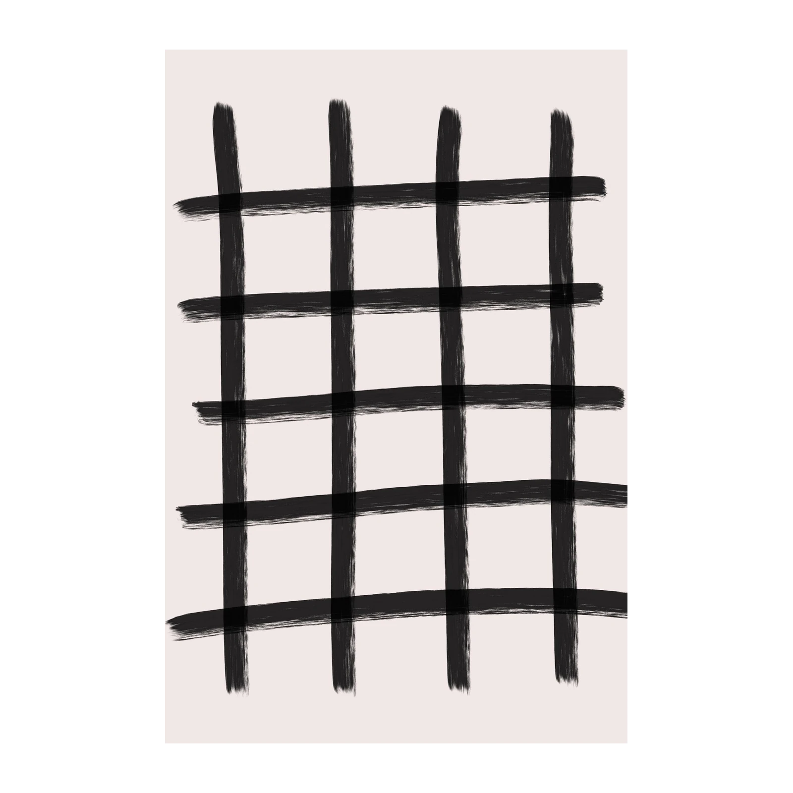 Abstract Grid Minimalist Black & White Wall Art