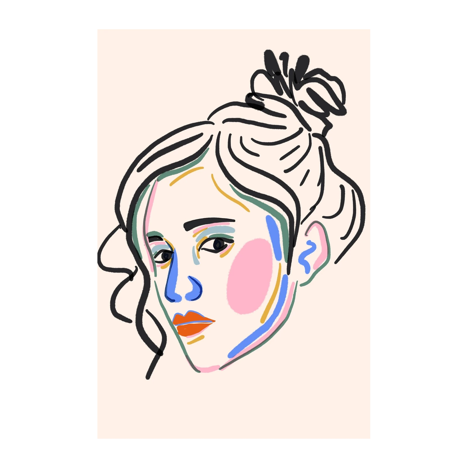 Abstract Face Colorful Portrait Wall Art