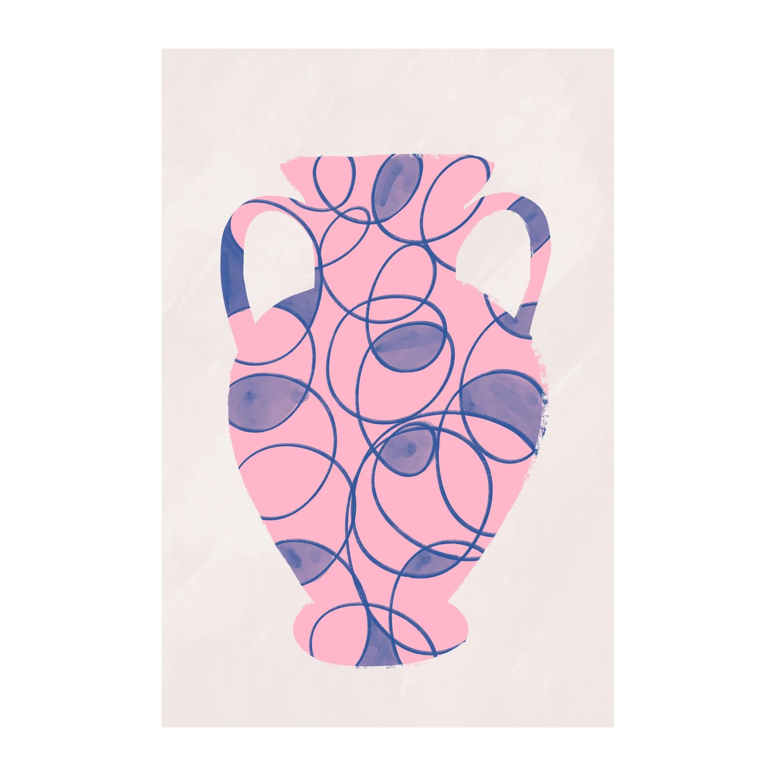 Pink Abstract Vase Modern Wall Art Wall Art