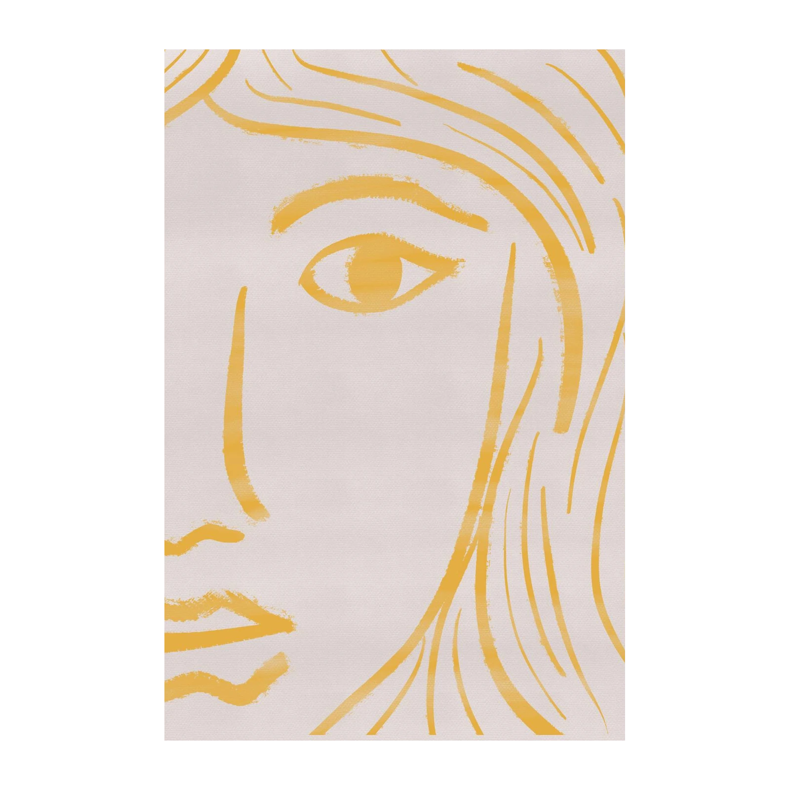 Minimalist Yellow Portrait Wall Art