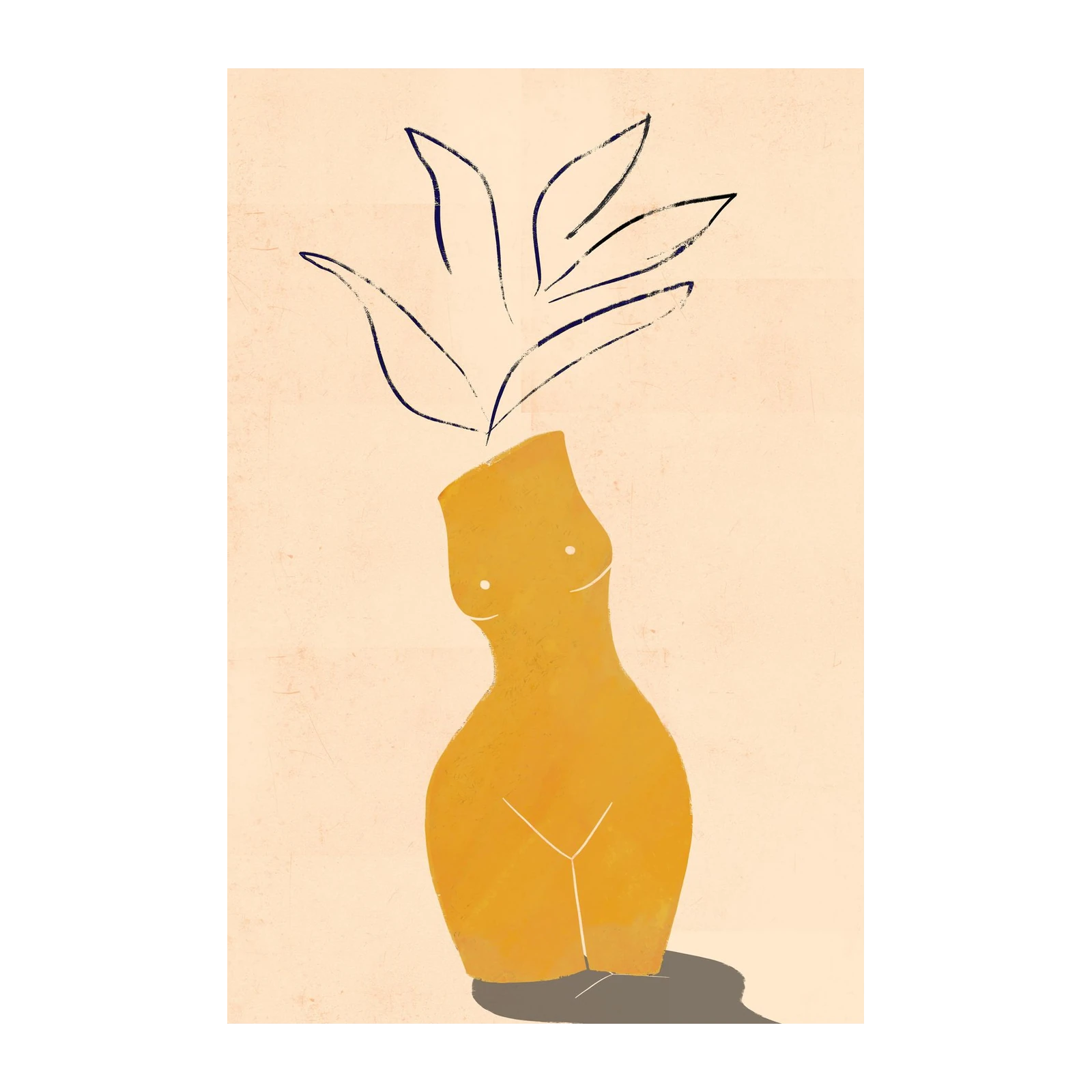 Abstract Female Form Botanical Wall Art