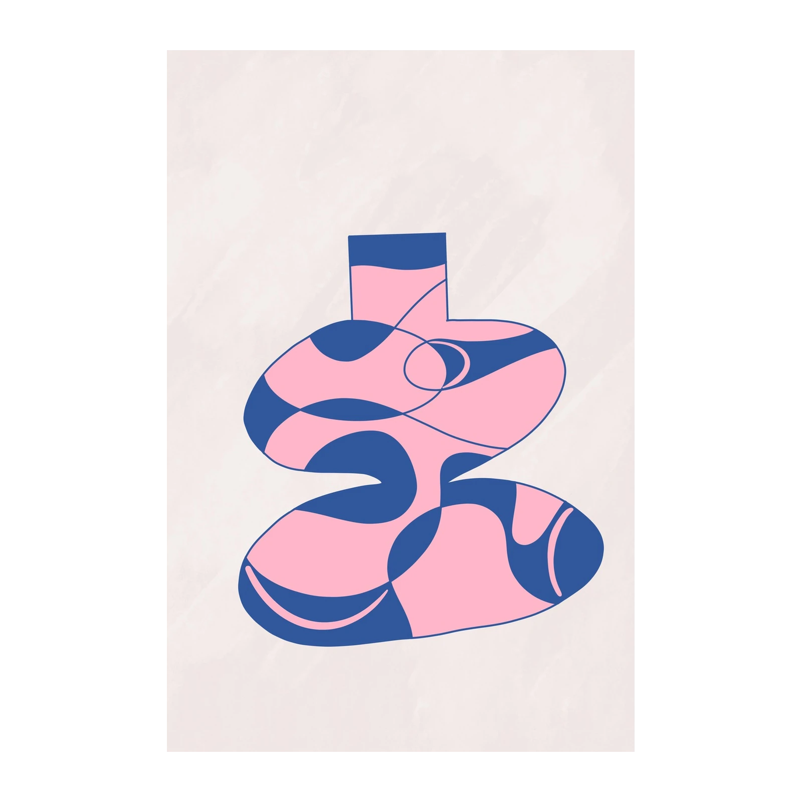 Abstract Flow Pink & Blue Vase Wall Art