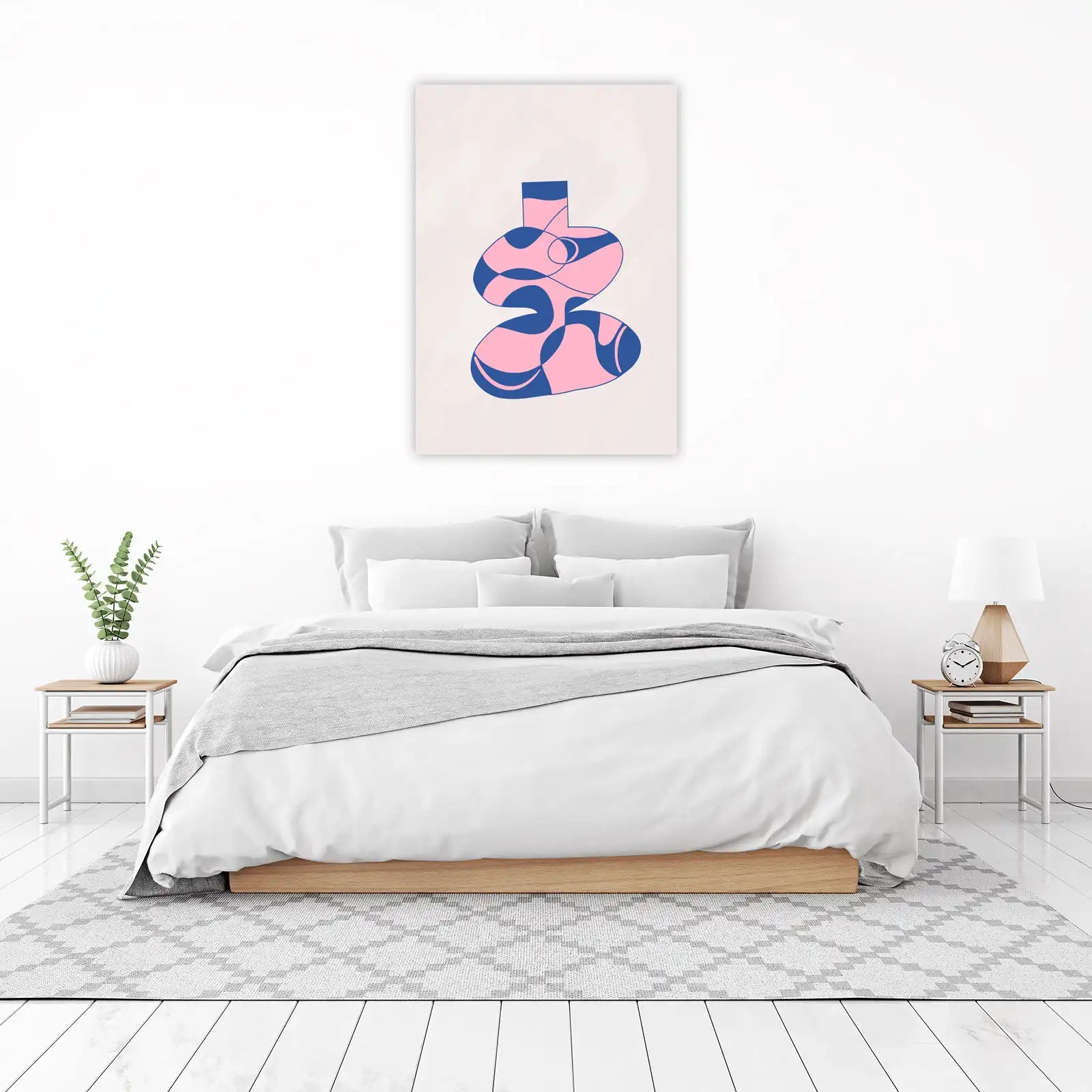 Abstract Flow Pink & Blue Vase Wall Art
