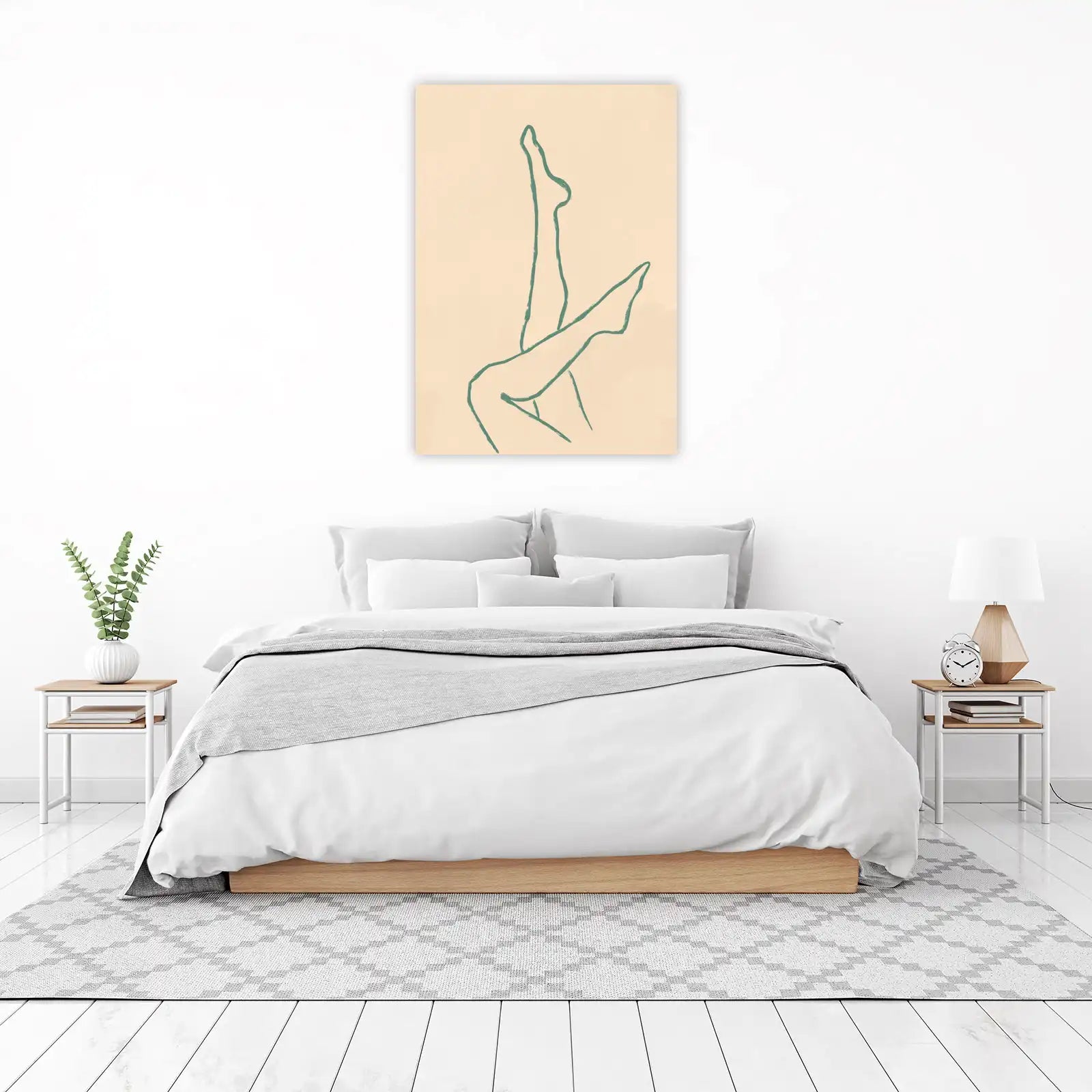 Abstract Woman Legs Line Art Wall Art
