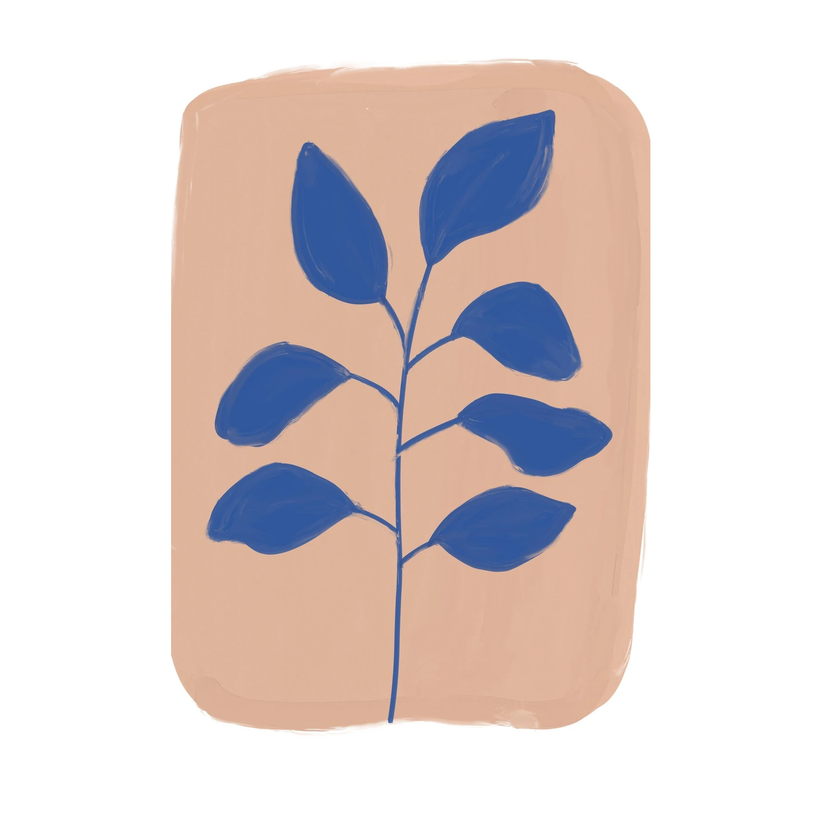 Abstract Blue Botanical Minimalist Wall Art