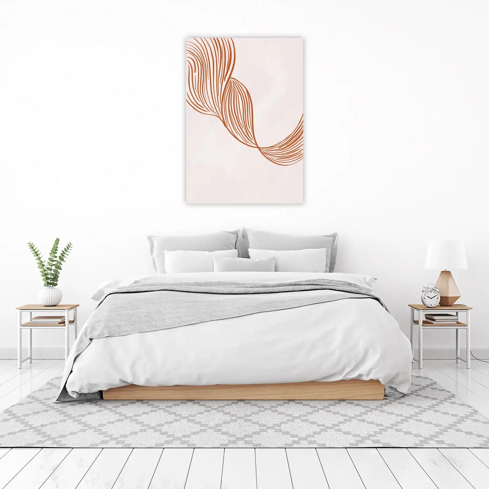 Bohemian Abstract Lines Terracotta Wall Art