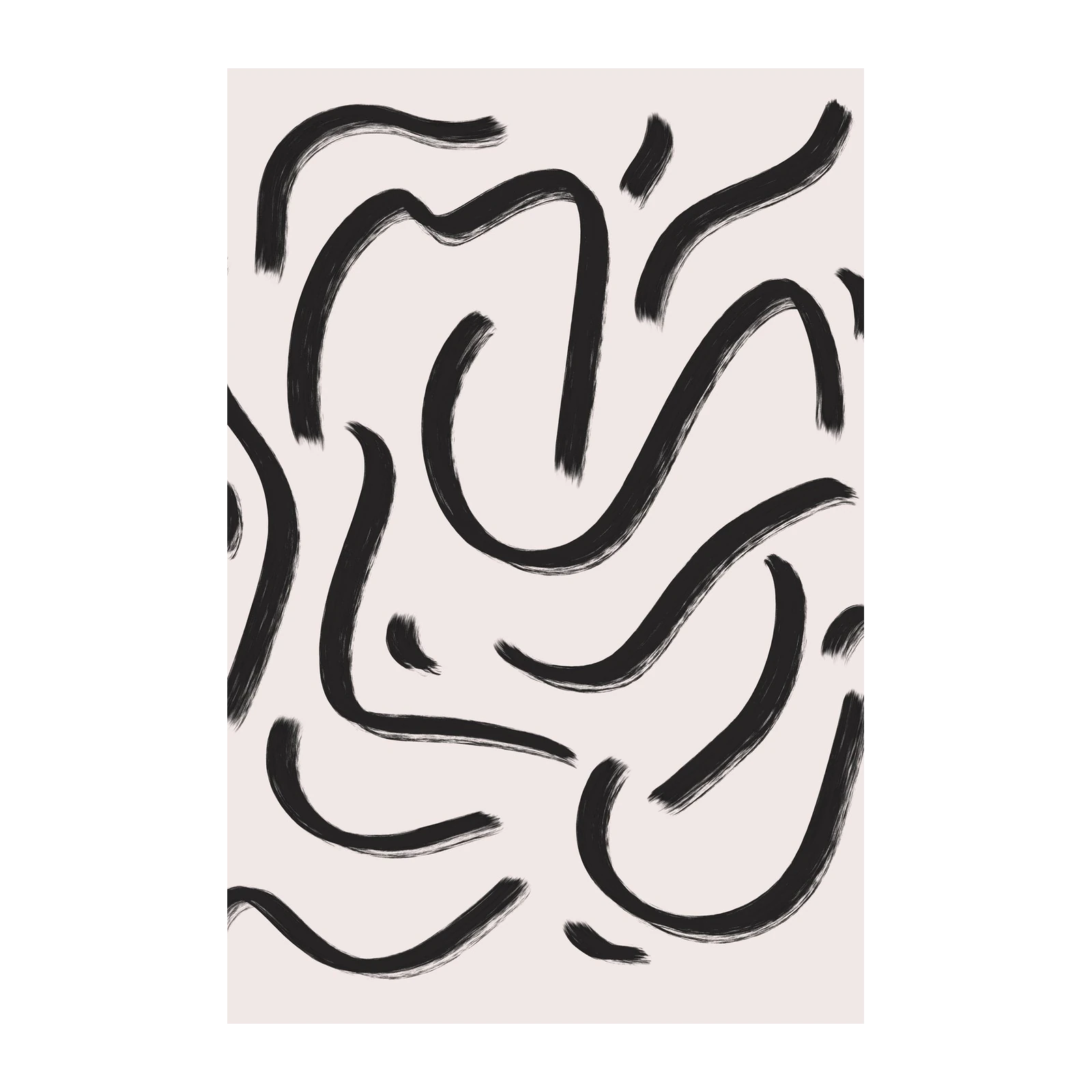 Minimalist Black Brush Stroke Wall Art