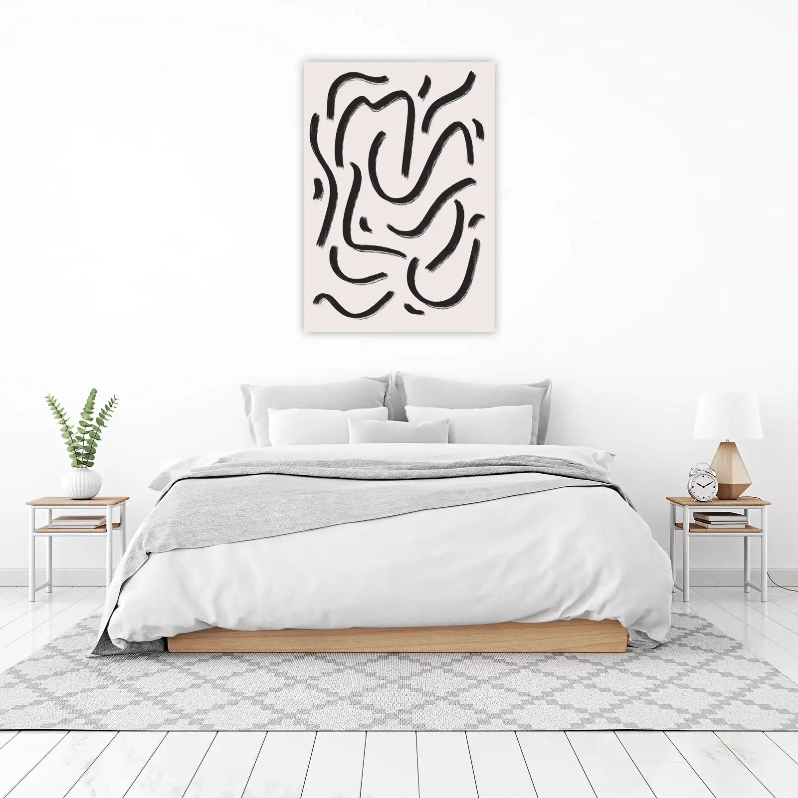 Minimalist Black Brush Stroke Wall Art