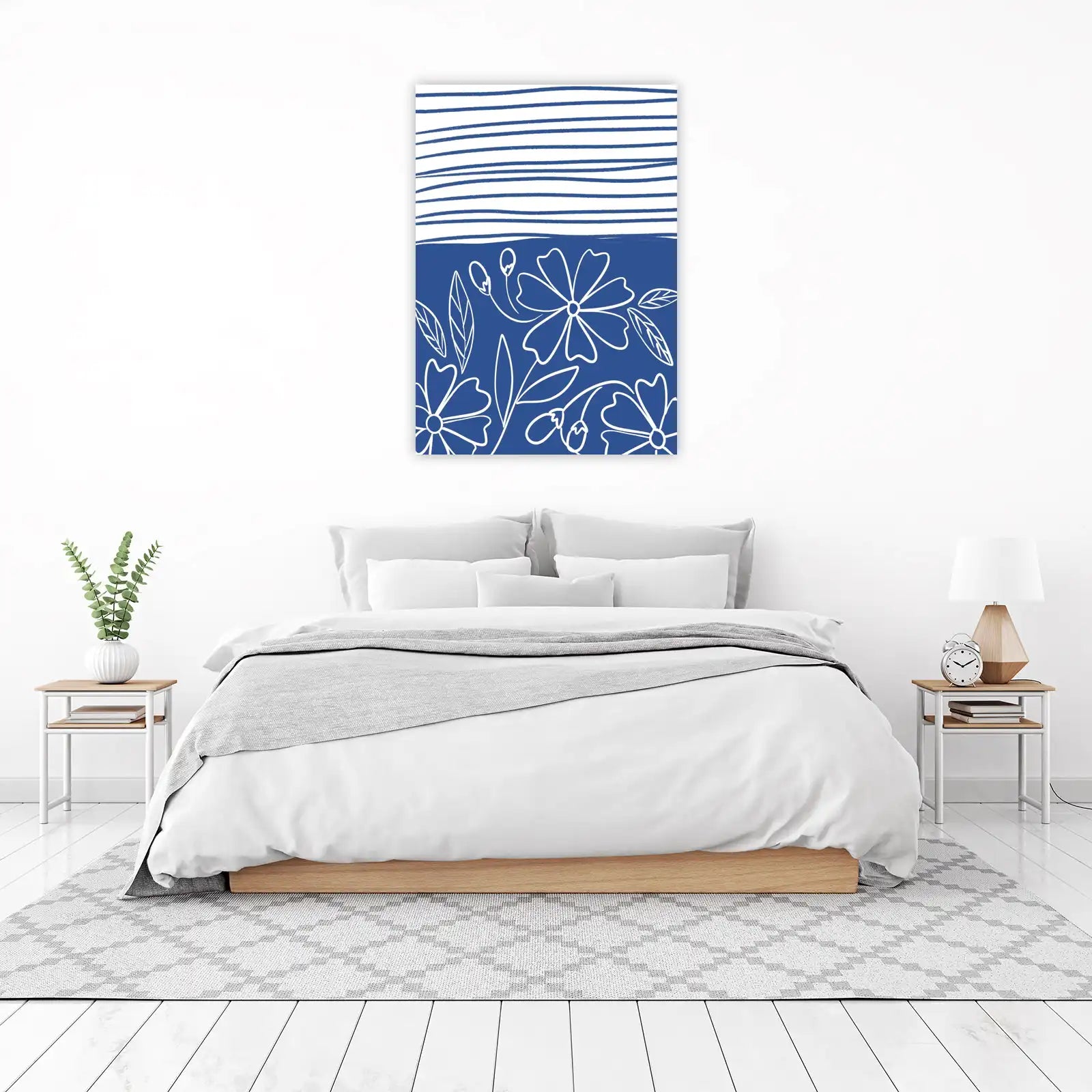 Blue Floral Delight Wall Art