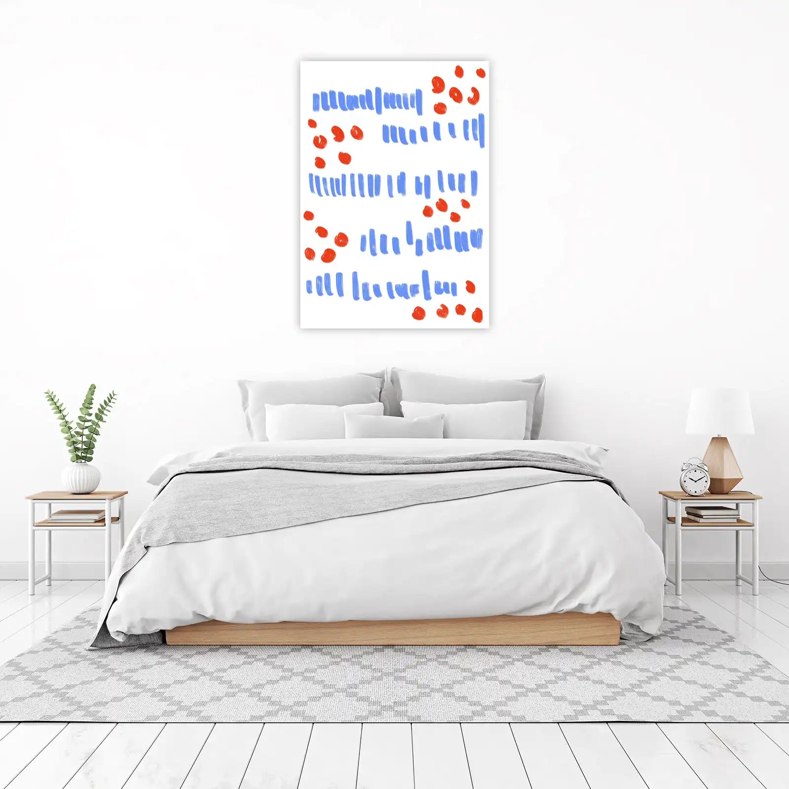 Abstract Blue & Red Strokes Wall Art