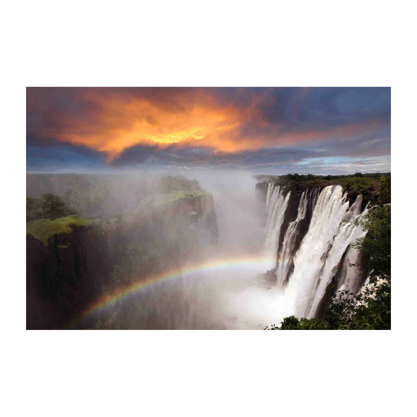 Majestic Rainbow Waterfall Wall Art