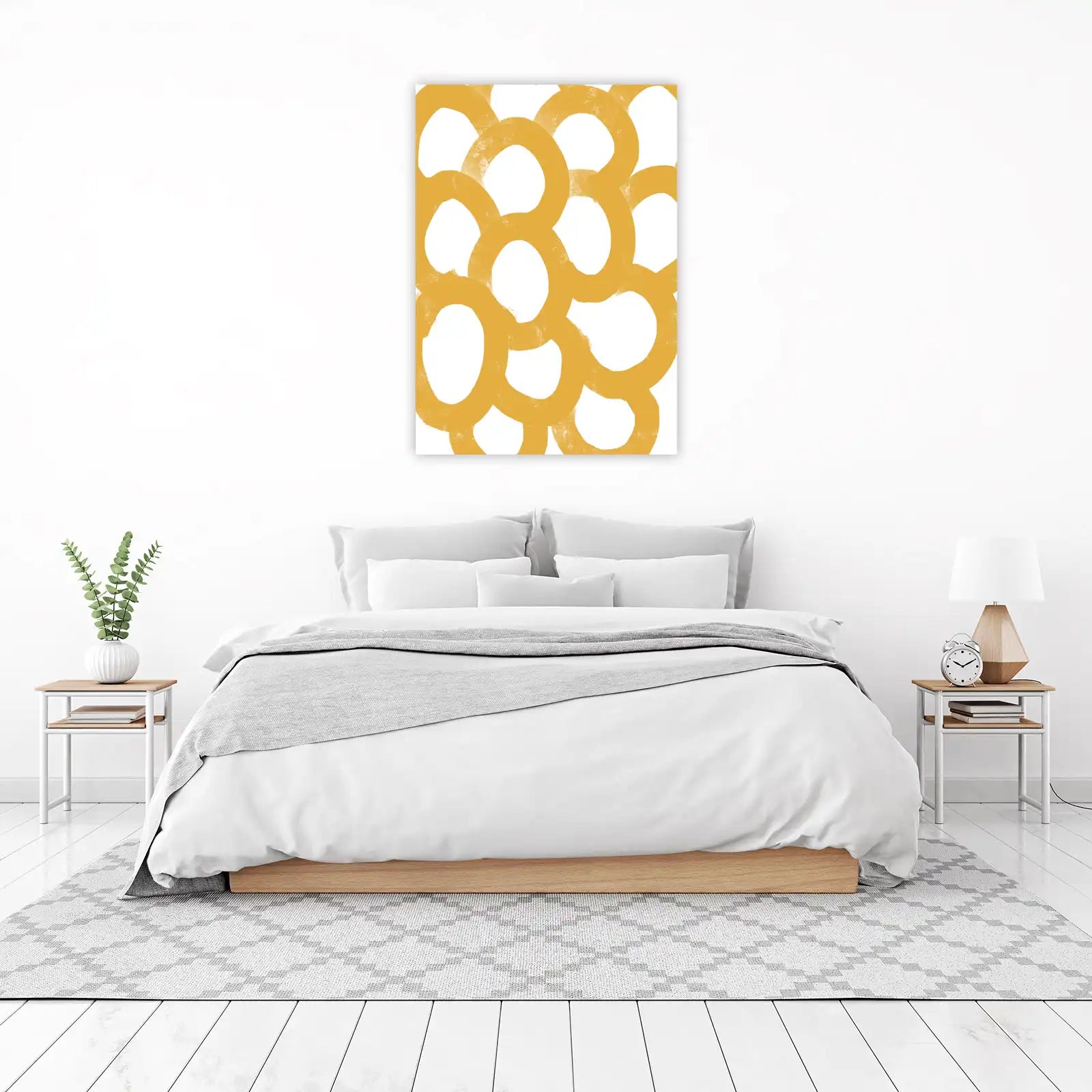 Abstract Mustard Loops Wall Art