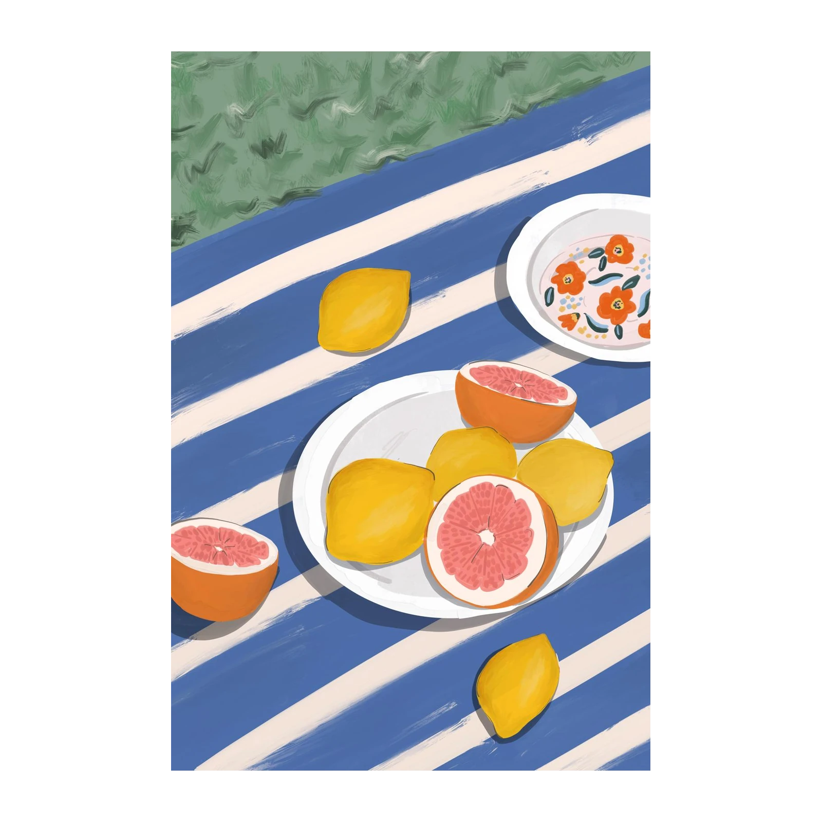 Citrus Picnic Delight Lemon & Grapefruit Wall Art
