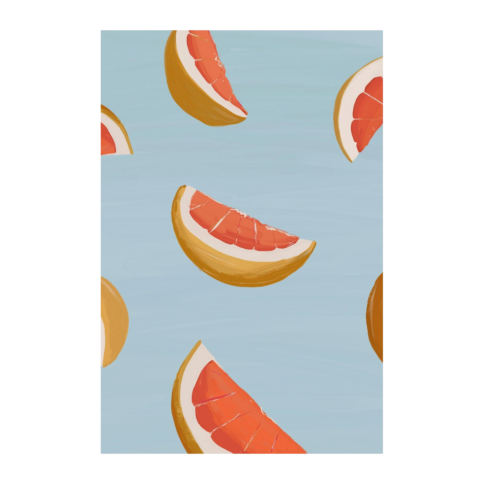 Juicy Grapefruit Slices Delightful Citrus Wall Art
