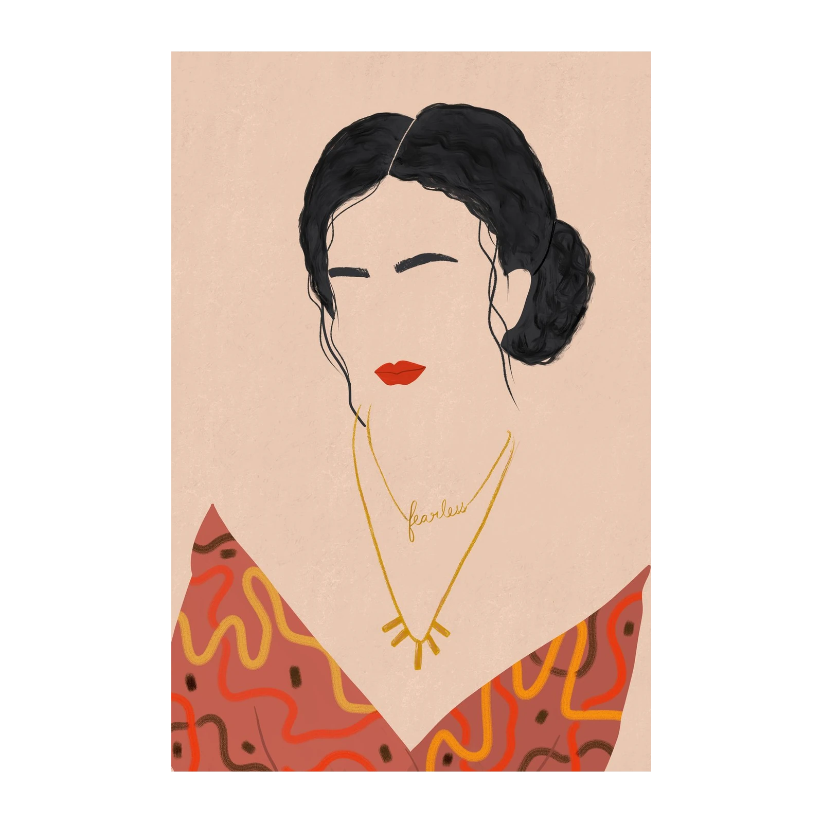 Boho Chic "Fearless" Portrait Wall Art