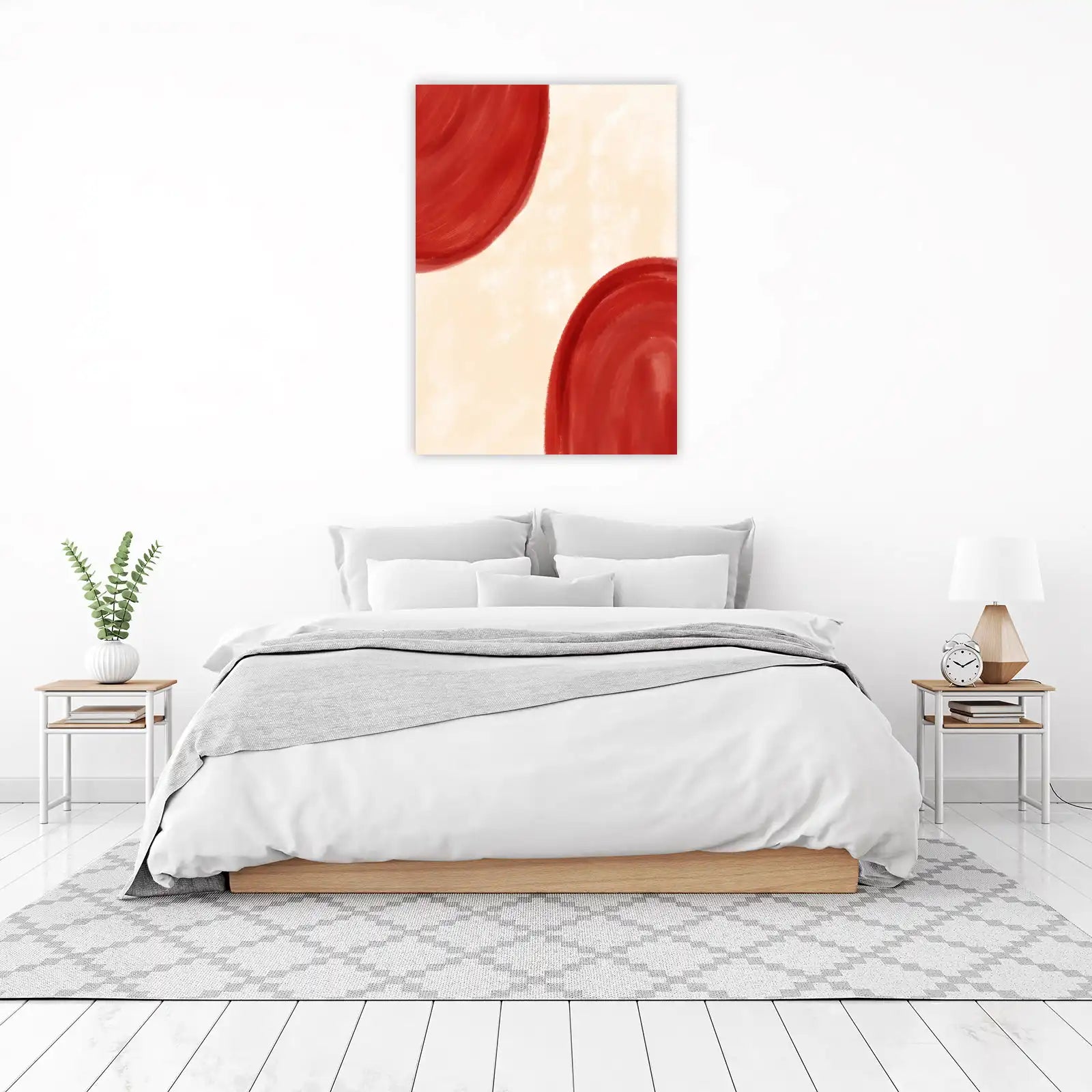 Abstract Red Arc Wall Art - Modern Wall Art