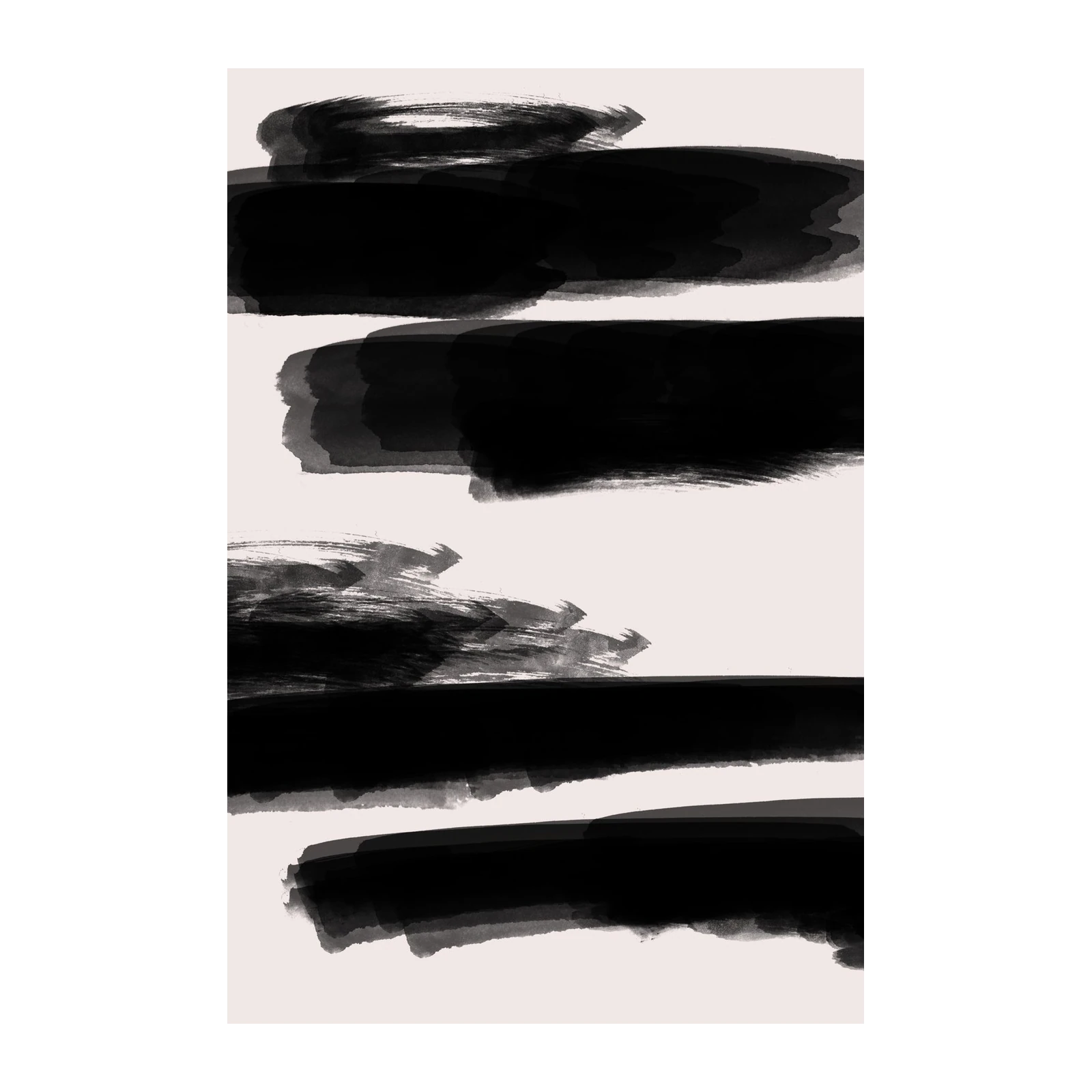 Bold Black Brushstroke Abstract Wall Art