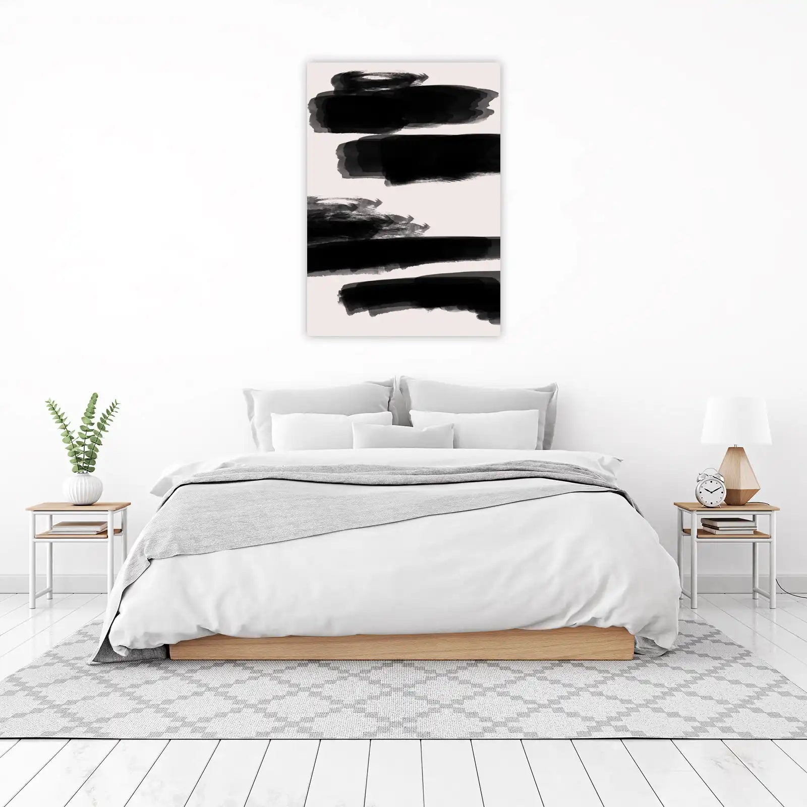 Bold Black Brushstroke Abstract Wall Art