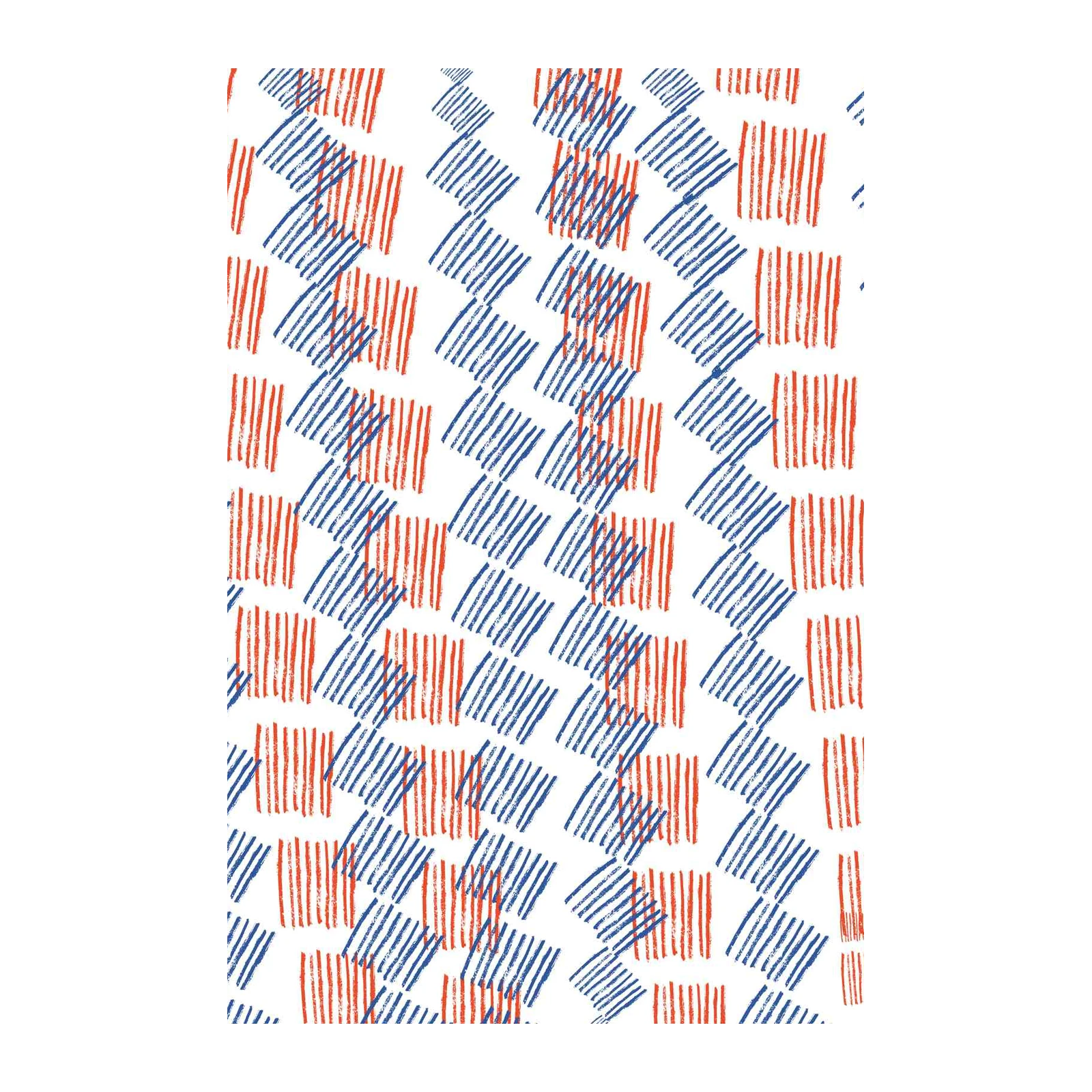 Abstract Dash Pattern Blue & Red Wall Art