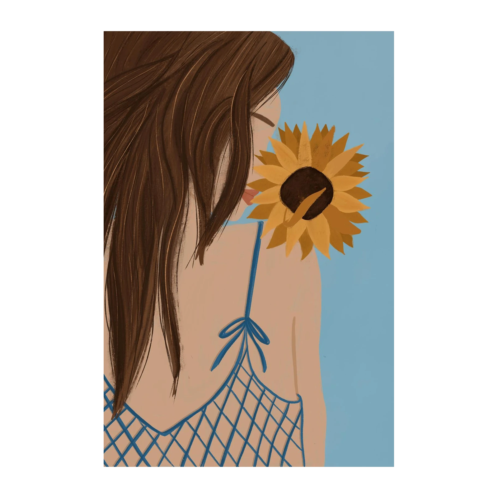 Serene Sunflower Embrace Wall Art