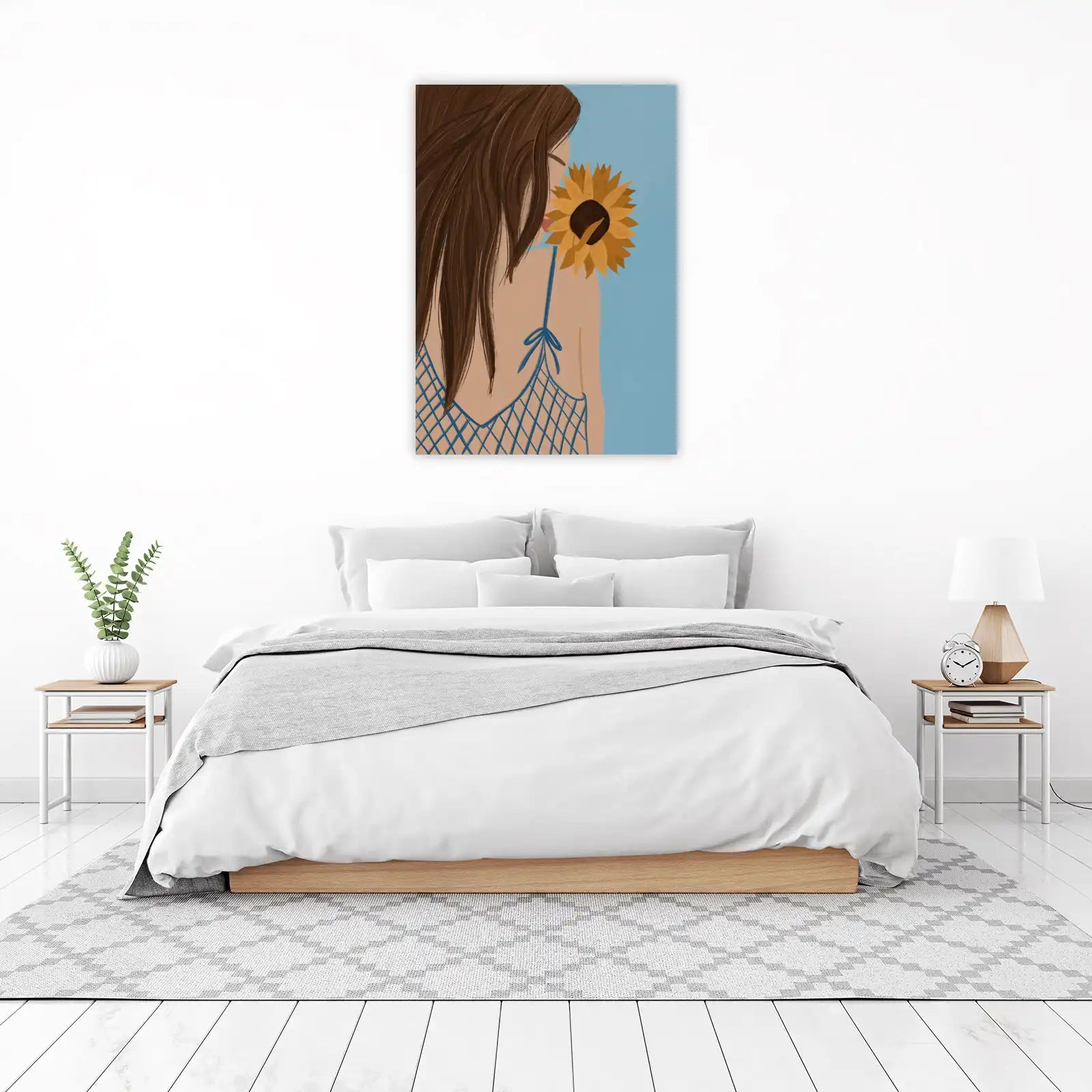 Serene Sunflower Embrace Wall Art