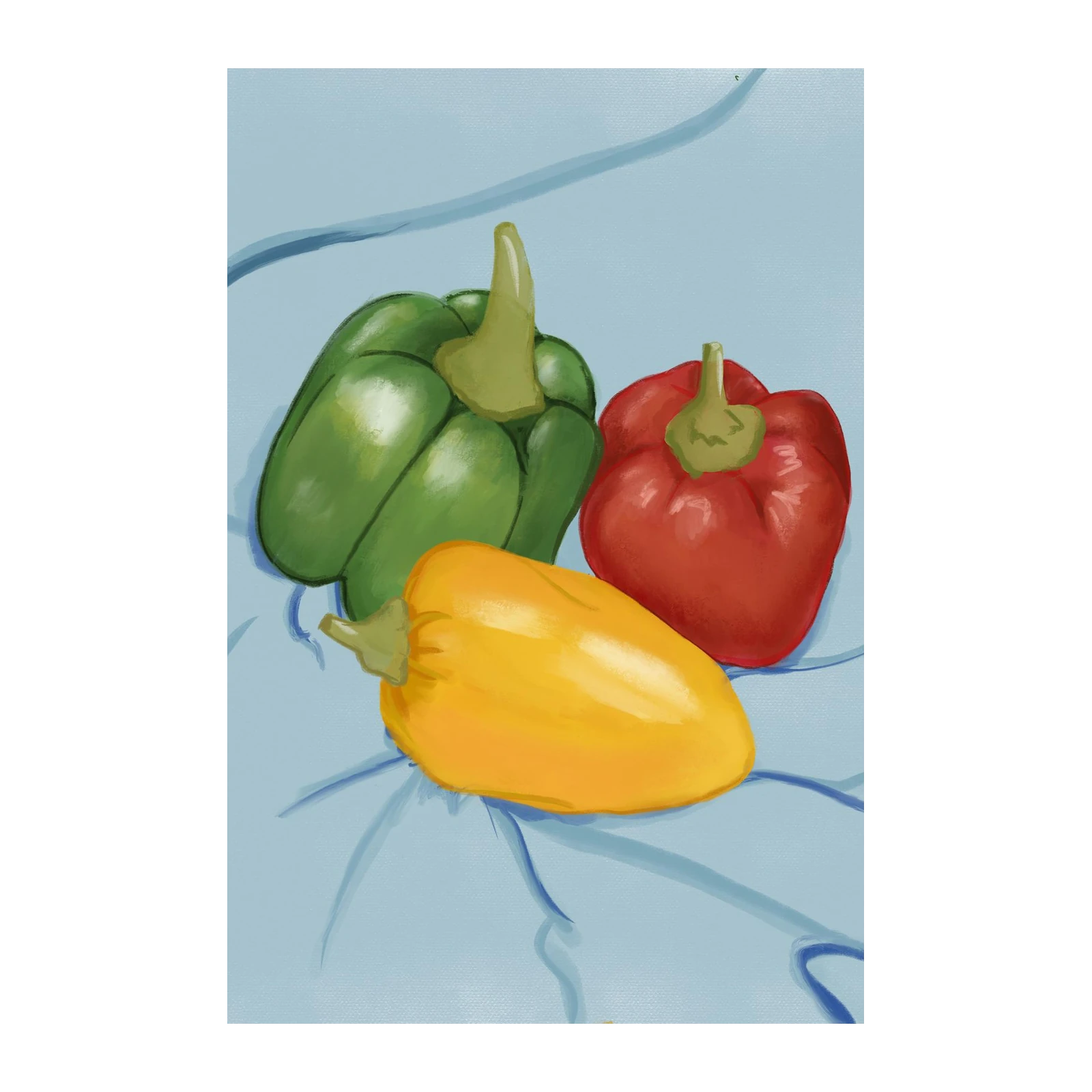 Vibrant Bell Pepper Trio Wall Art