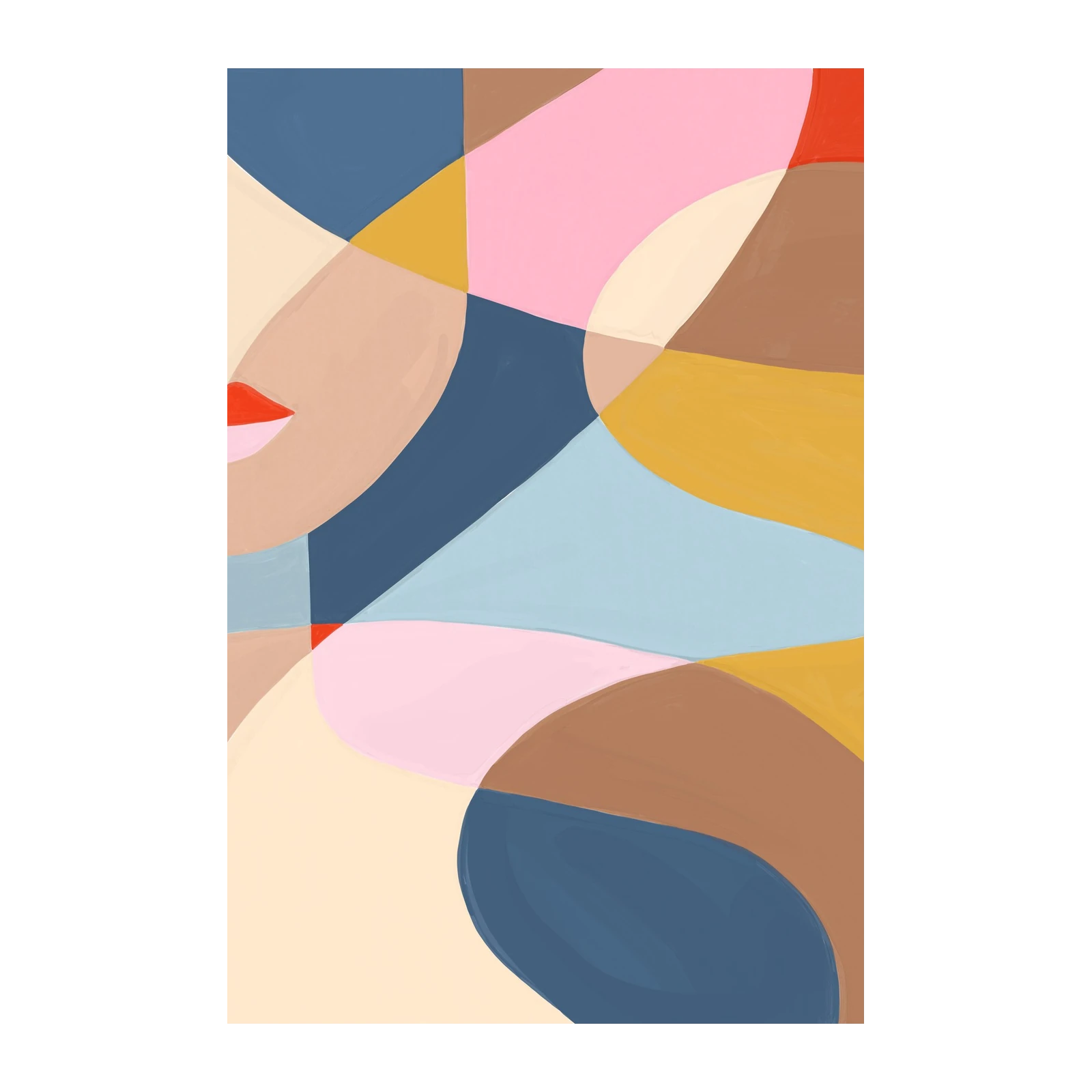 Abstract Geometric Face Wall Art