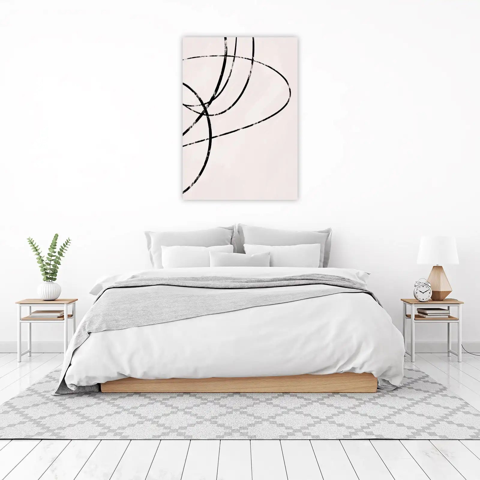 Abstract Black Swirls Minimalist Wall Art