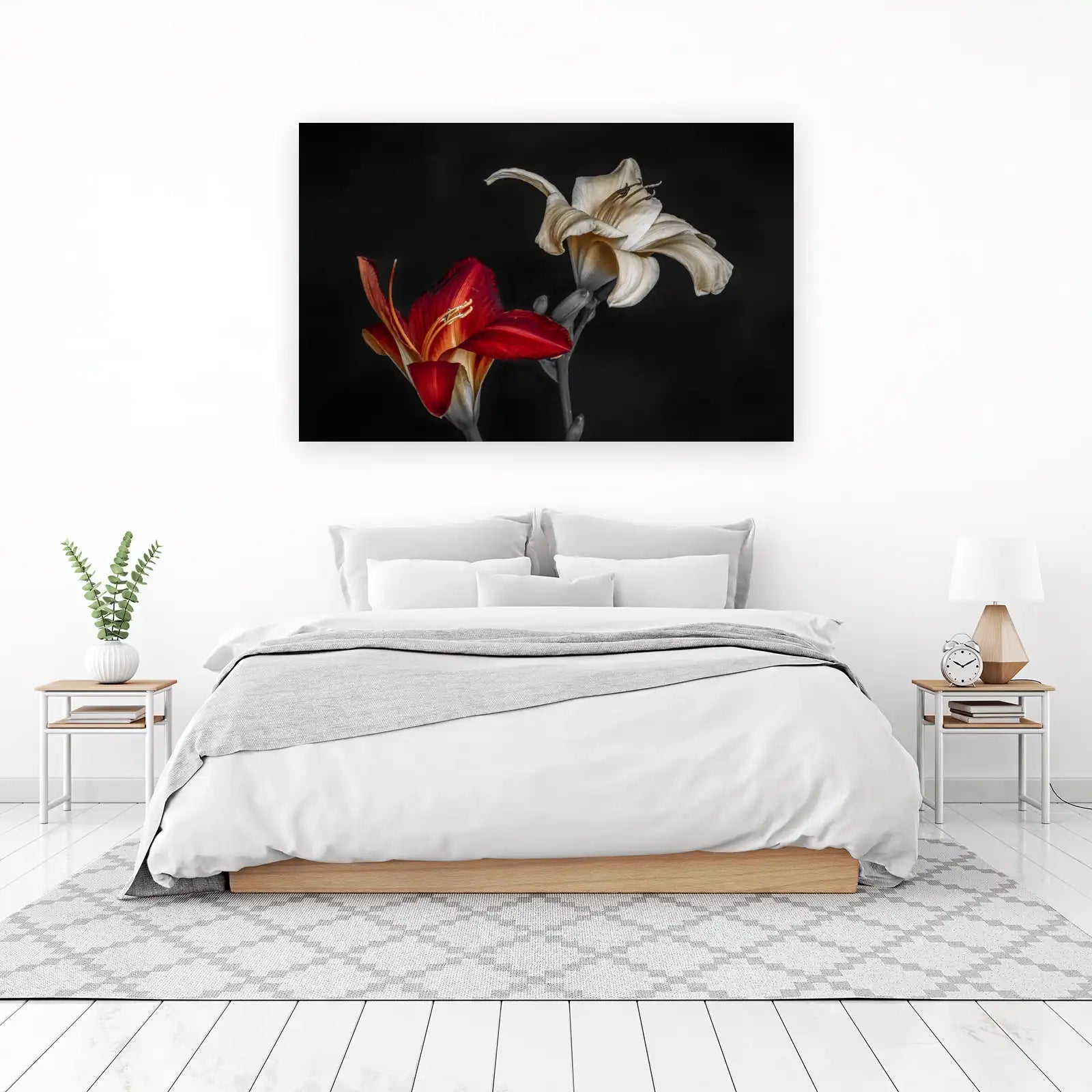 Crimson & Cream Lily Duo Wall Art