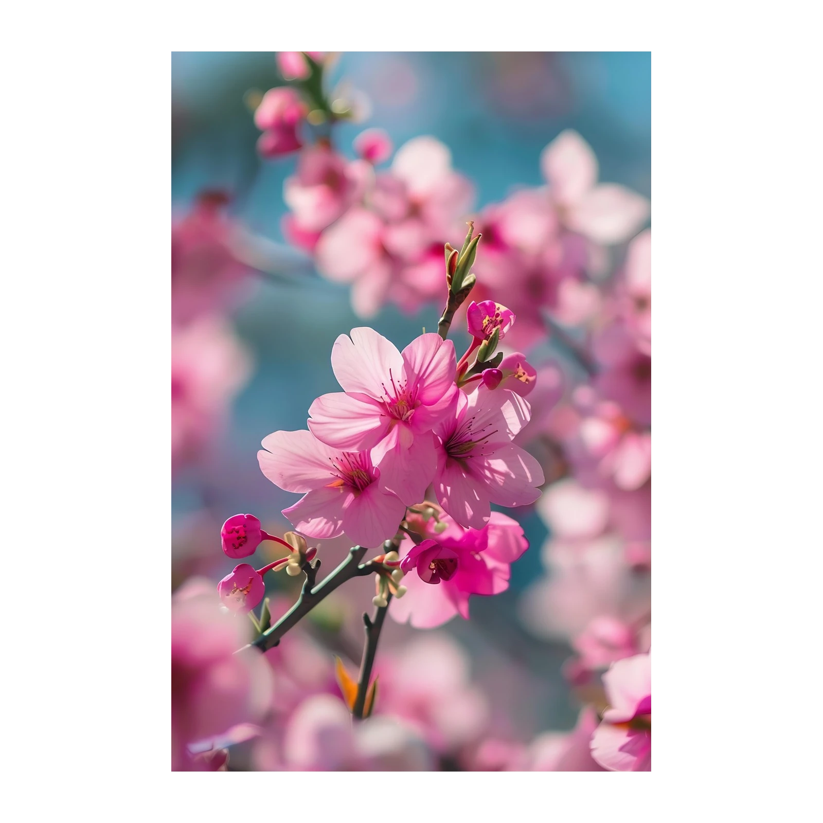 Vibrant Cherry Blossom Wall Art