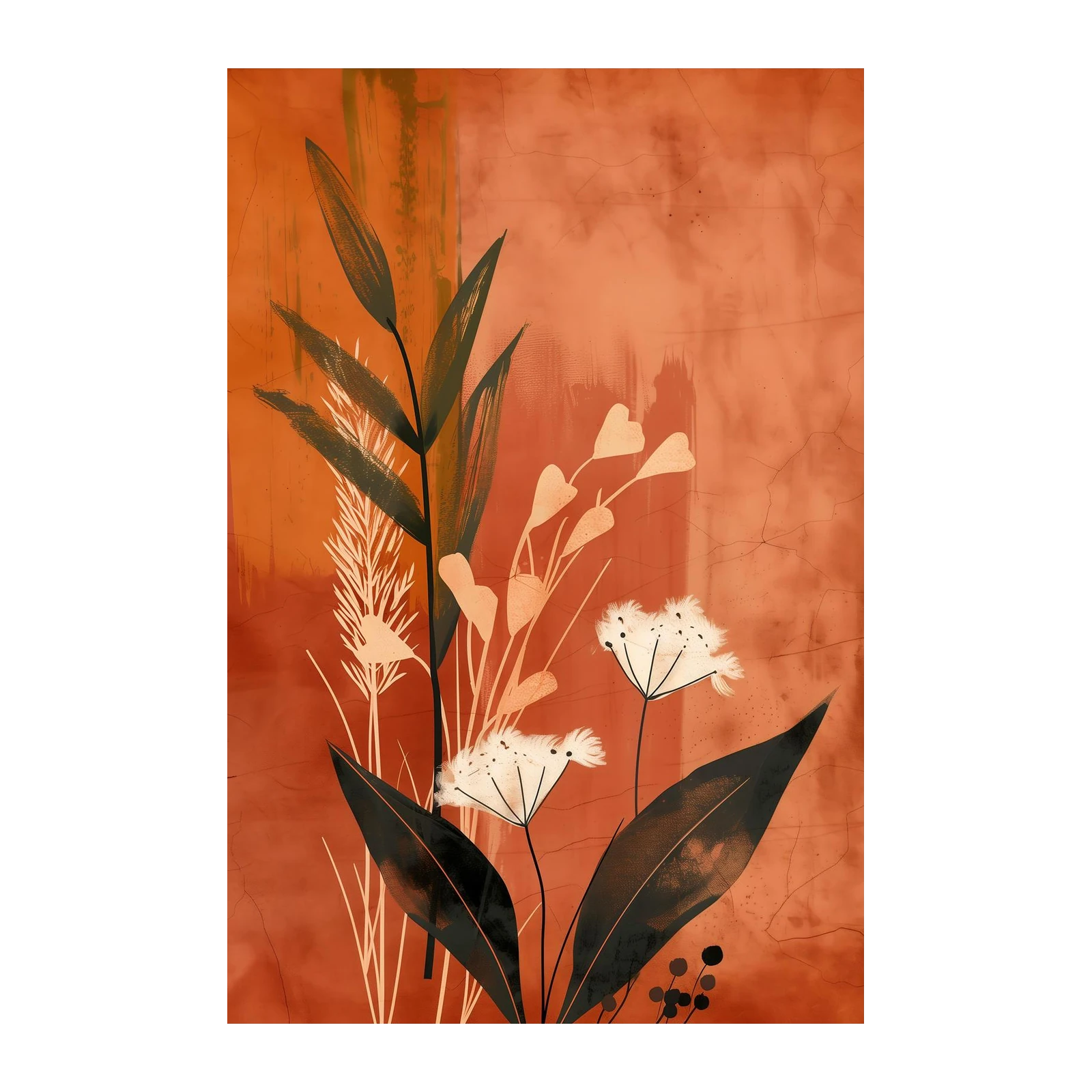 Bohemian Floral Boho Abstract Wall Art