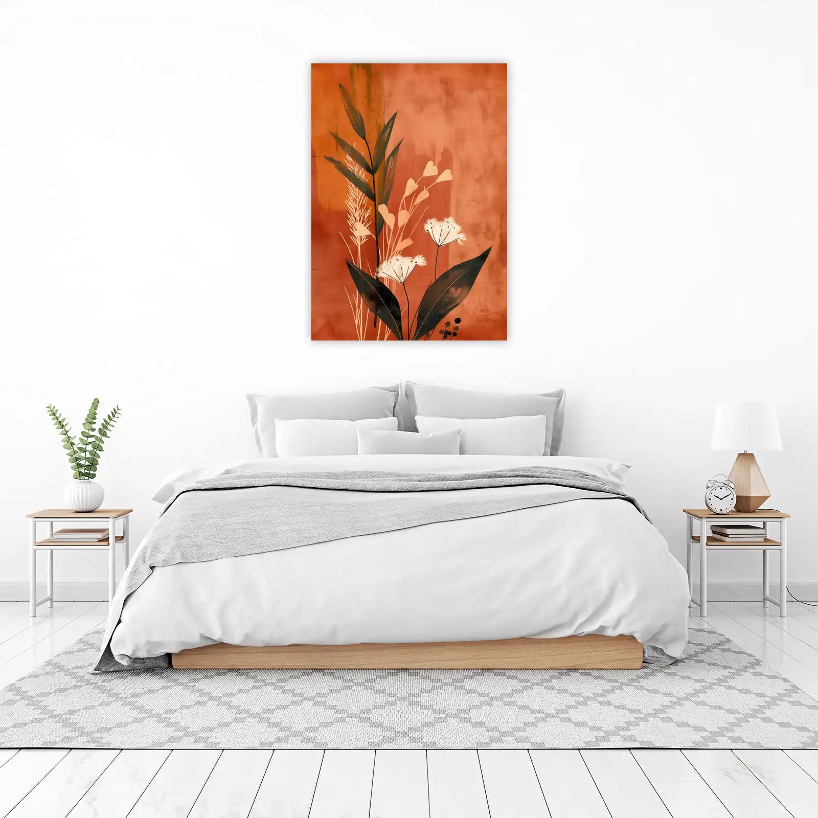 Bohemian Floral Boho Abstract Wall Art