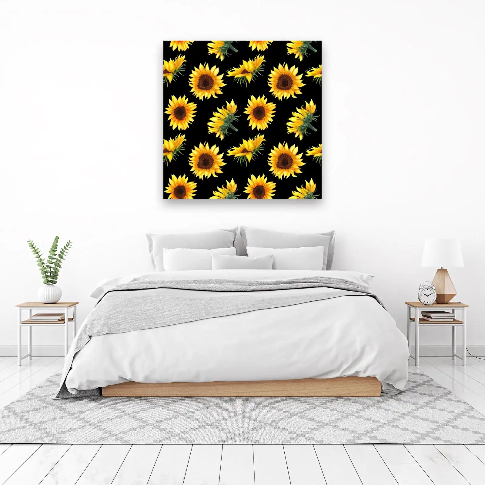 Vibrant Sunflower Pattern Wall Art