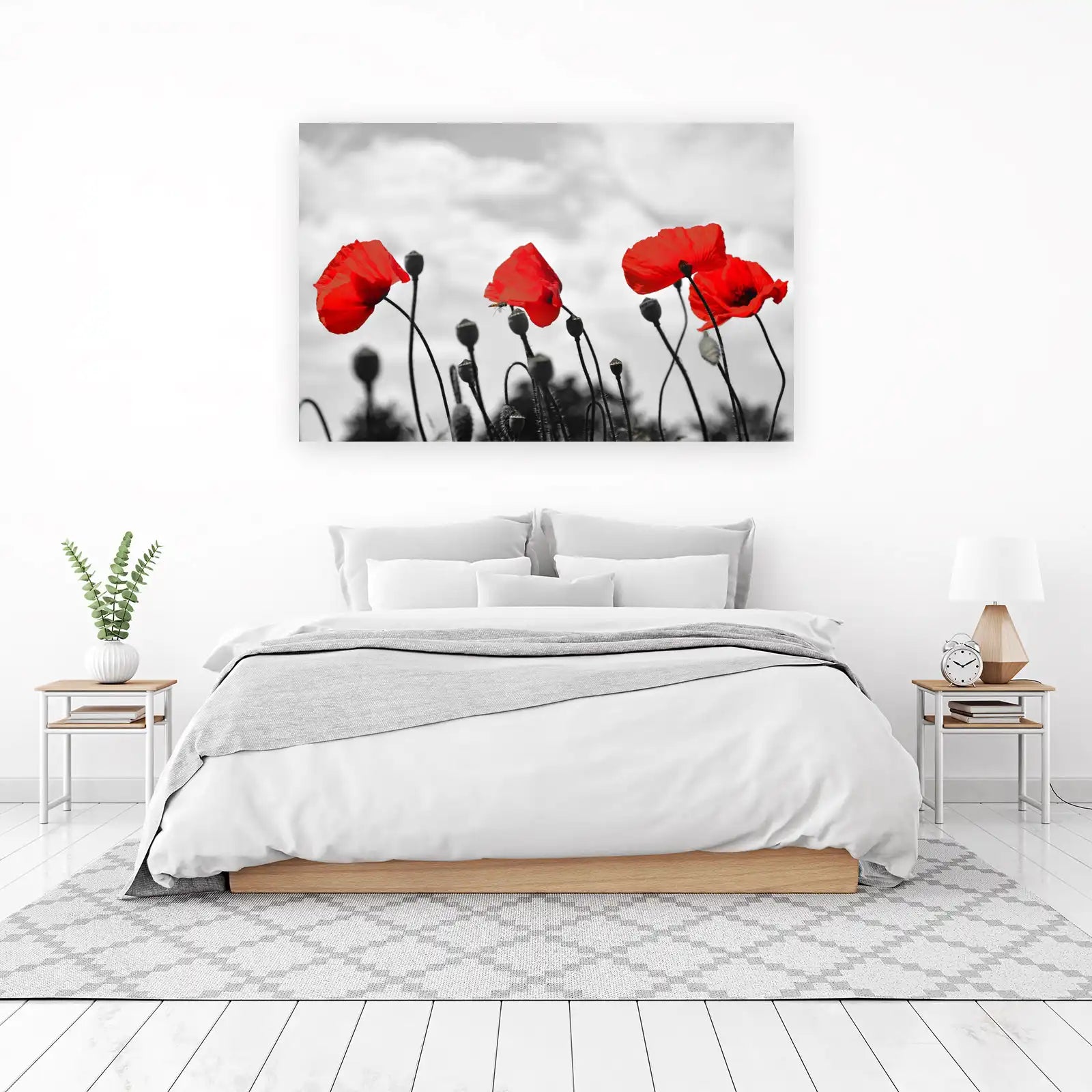 Vibrant Red Poppies Field Wall Art